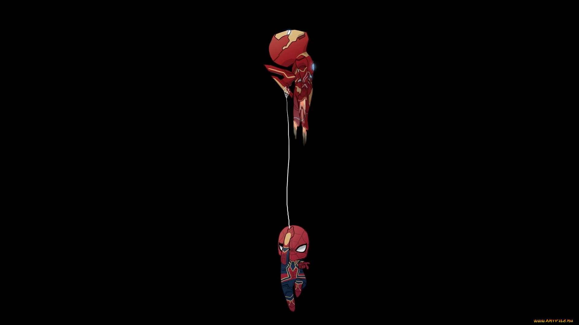 рисованное, кино, питер, паркер, тони, старк, том, холланд, человек, паук, железный, роберт, дауни, мл