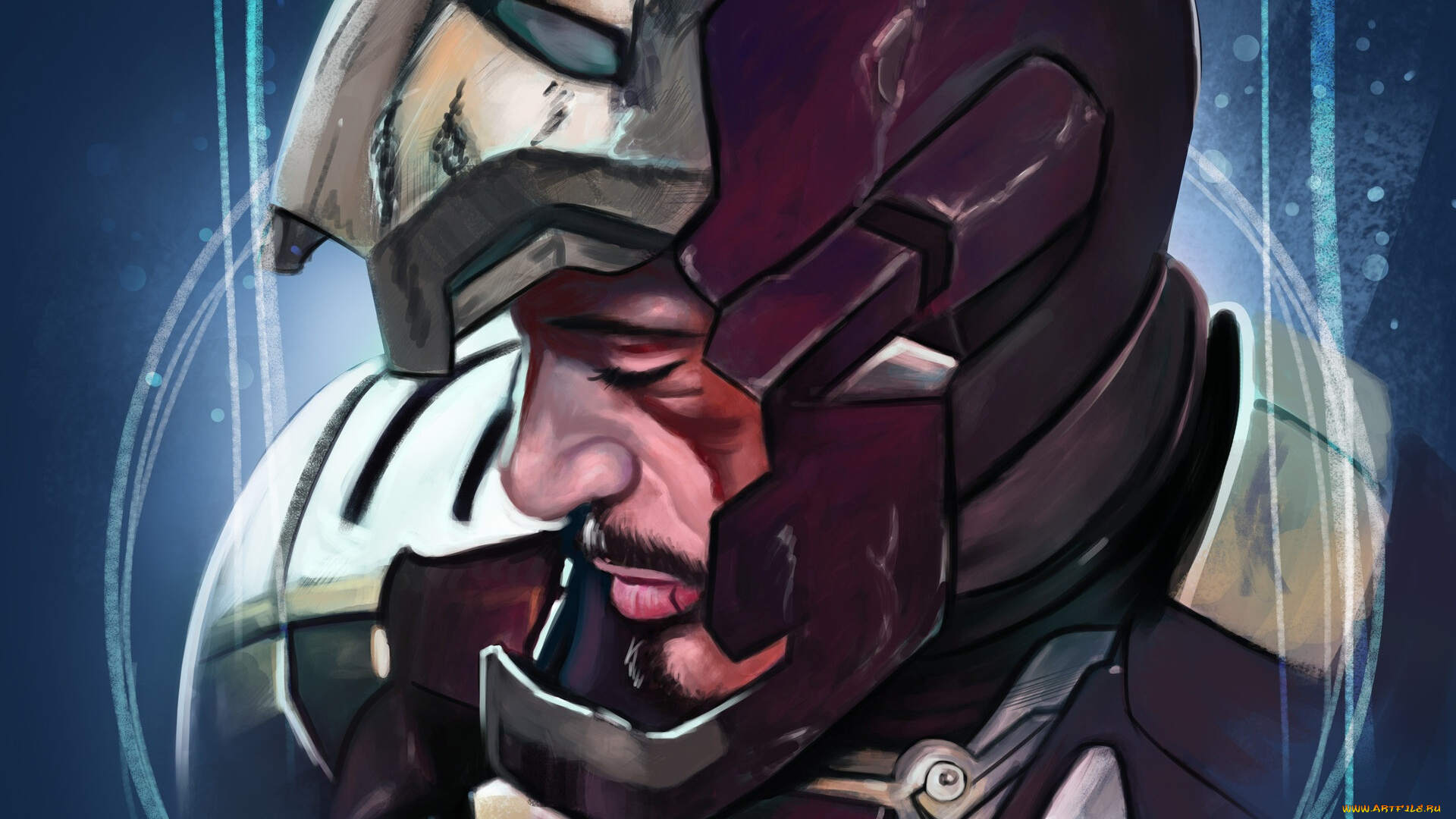 рисованное, кино, роберт, дауни, мл, железный, человек, тони, старк