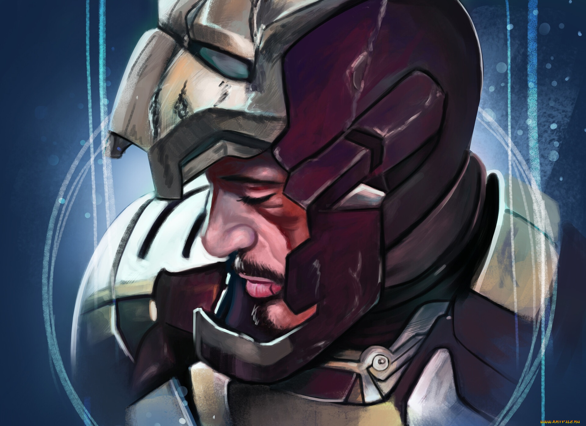 рисованное, кино, роберт, дауни, мл, железный, человек, тони, старк