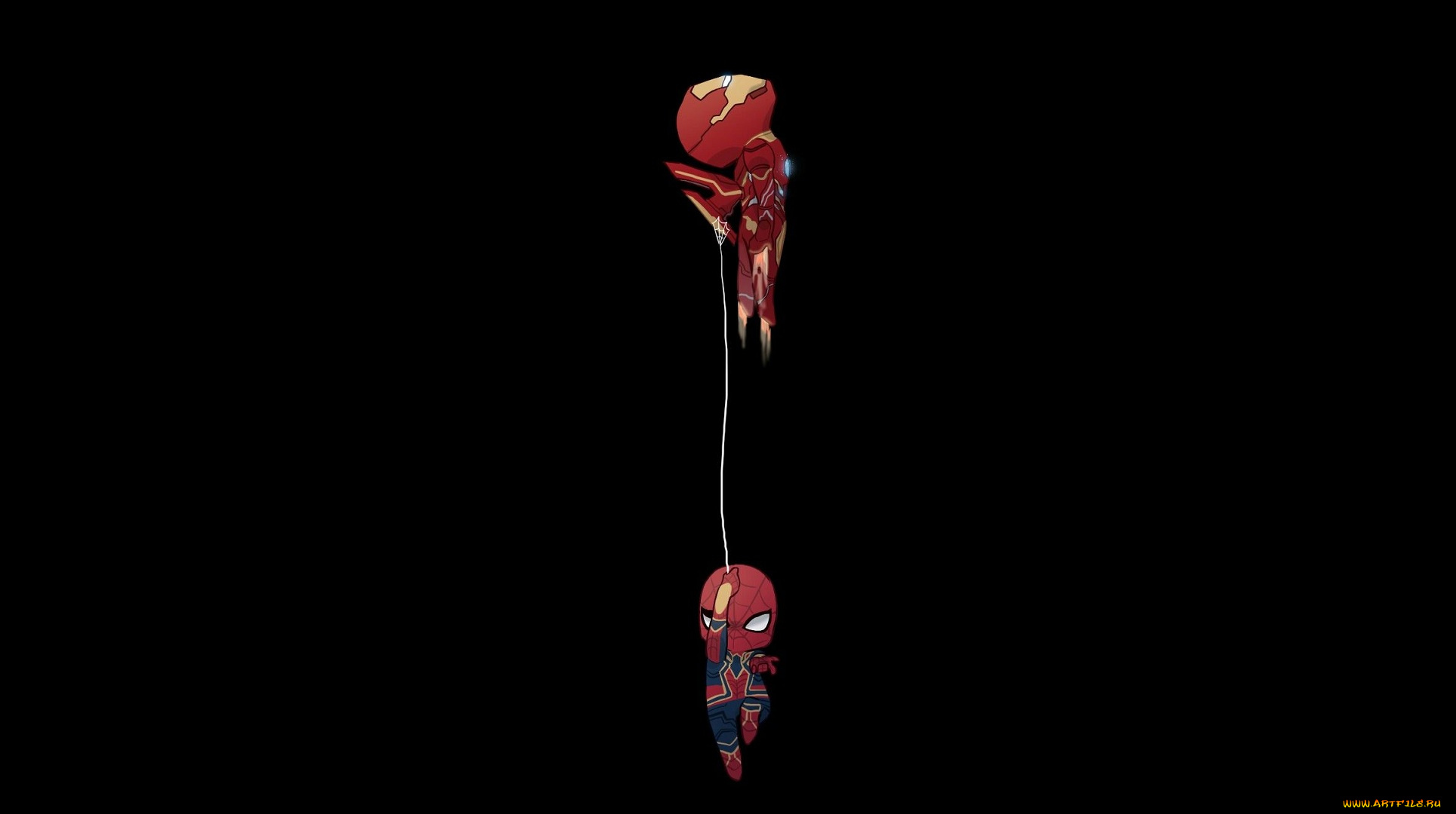 рисованное, кино, питер, паркер, тони, старк, том, холланд, человек, паук, железный, роберт, дауни, мл