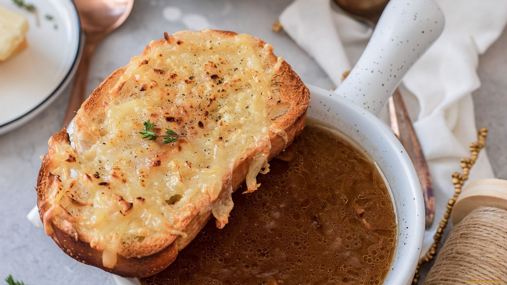 еда, первые, блюда, луковый, суп, тост