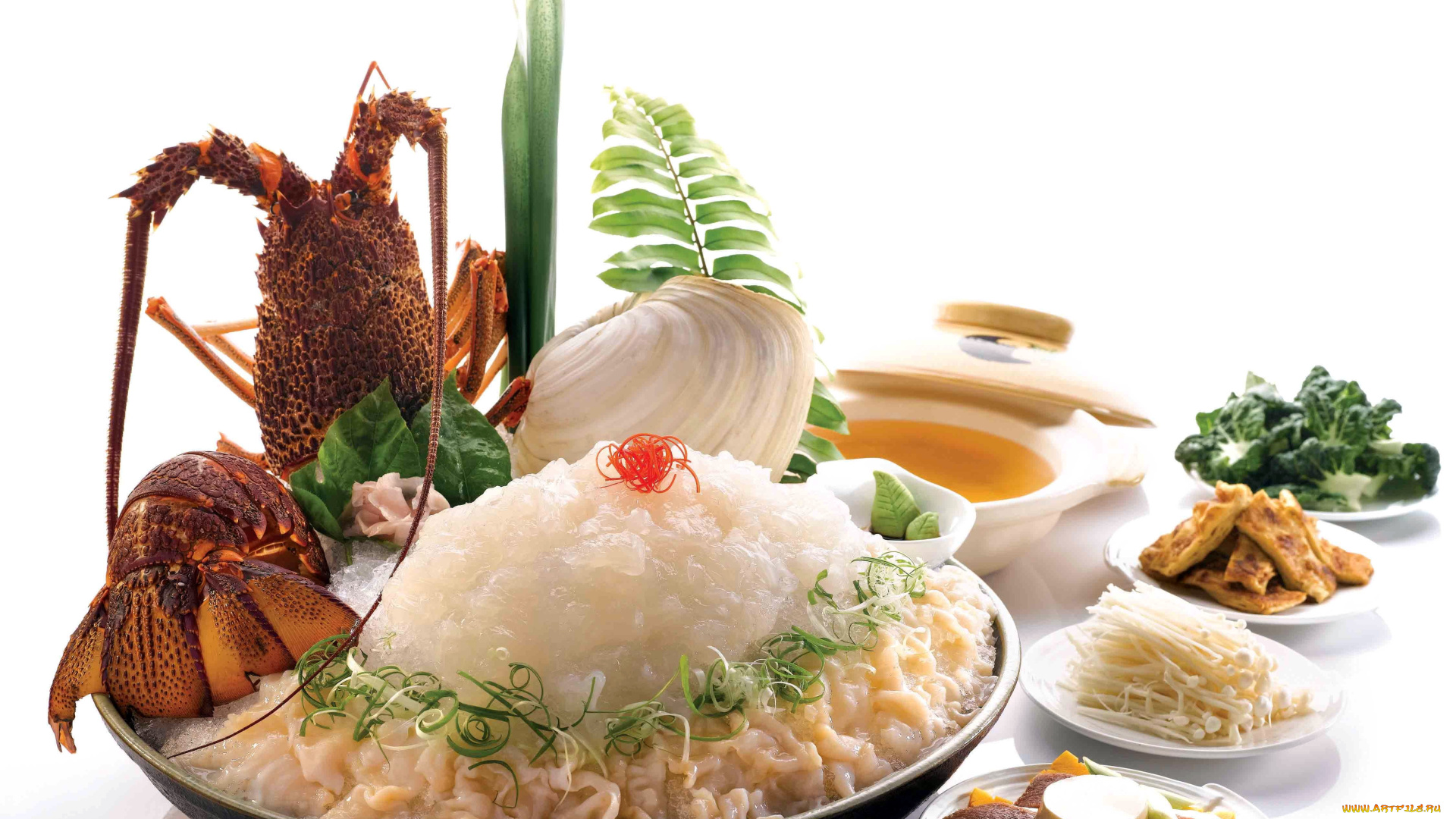 еда, рыбные, блюда, , с, морепродуктами, морепродукты