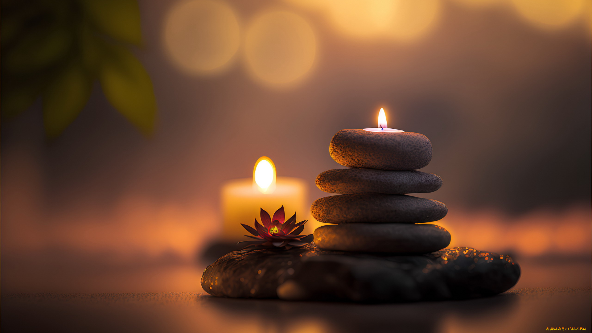 разное, свечи, камни, огоньки