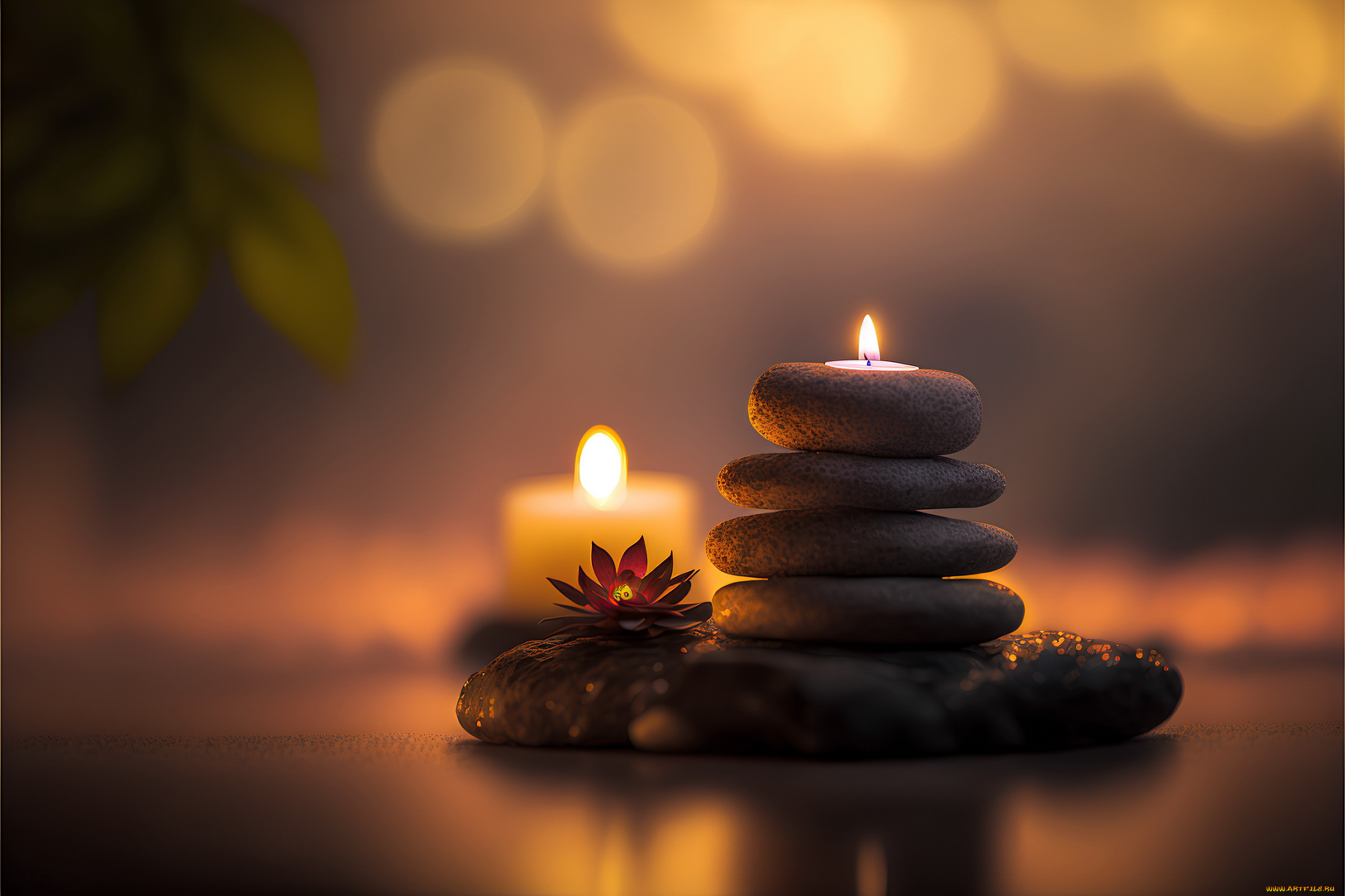 разное, свечи, камни, огоньки