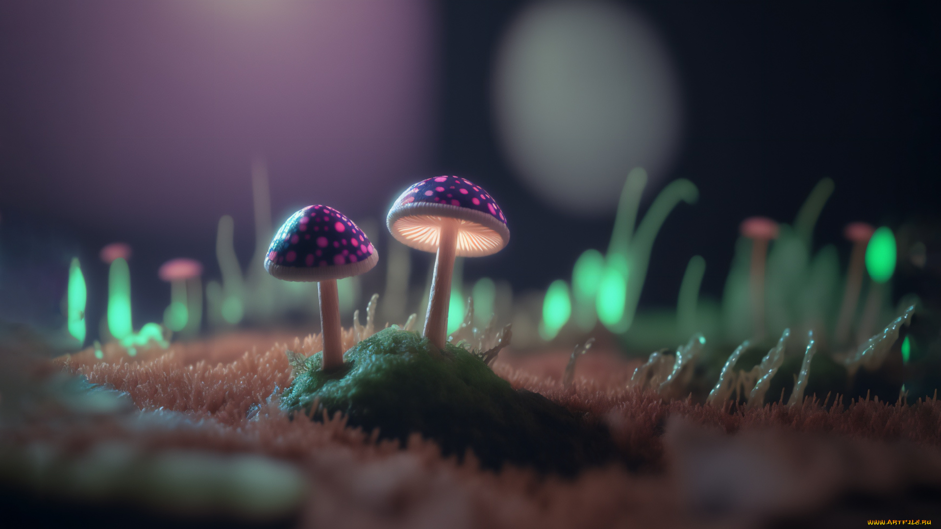 3д, графика, природа, , nature, грибы