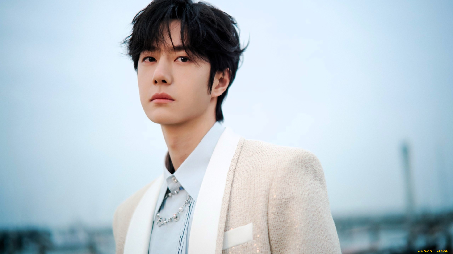 мужчины, wang, yi, bo, актер, пиджак, небо