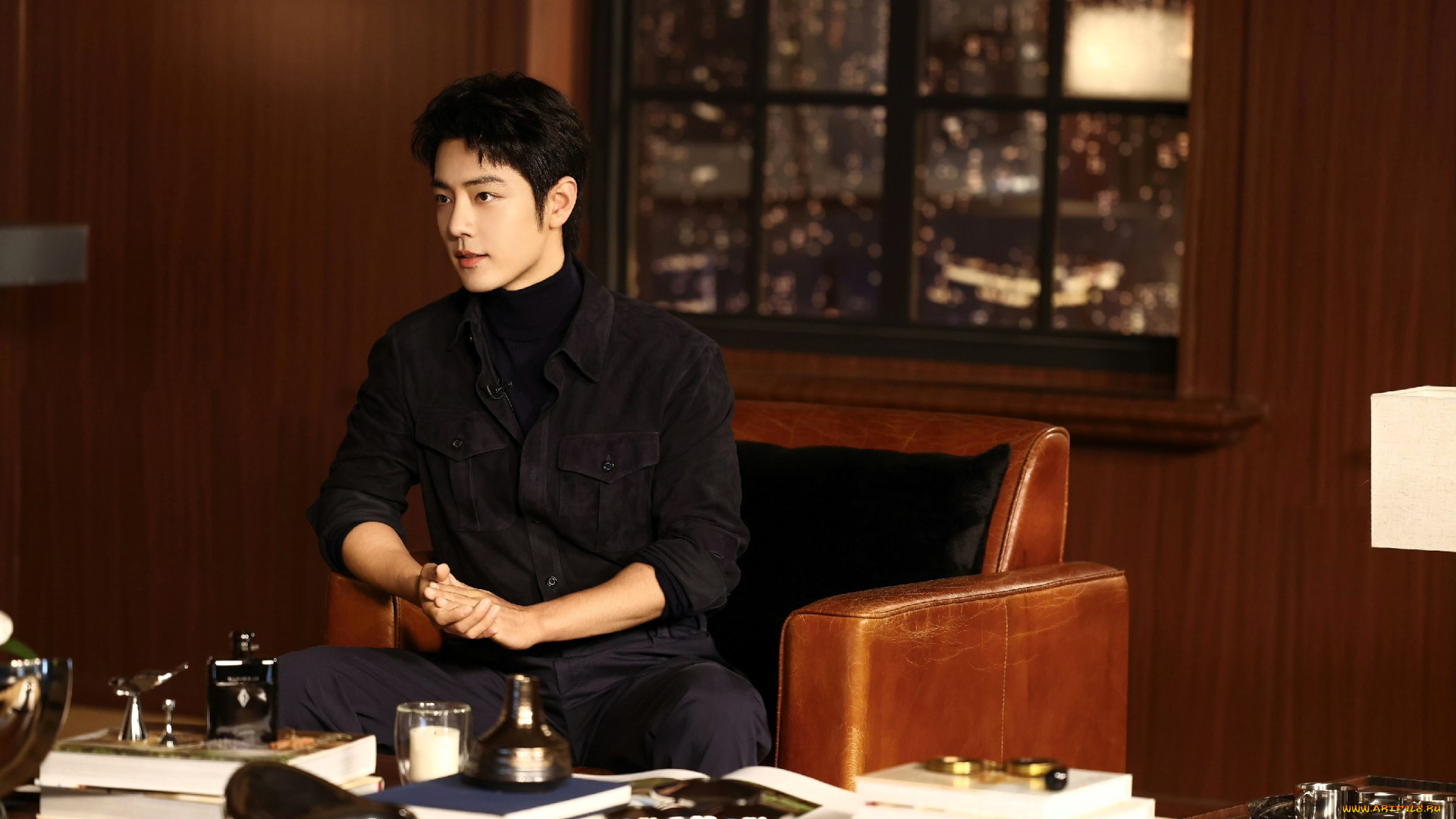 мужчины, xiao, zhan, актер, рубашка, кресло, стол