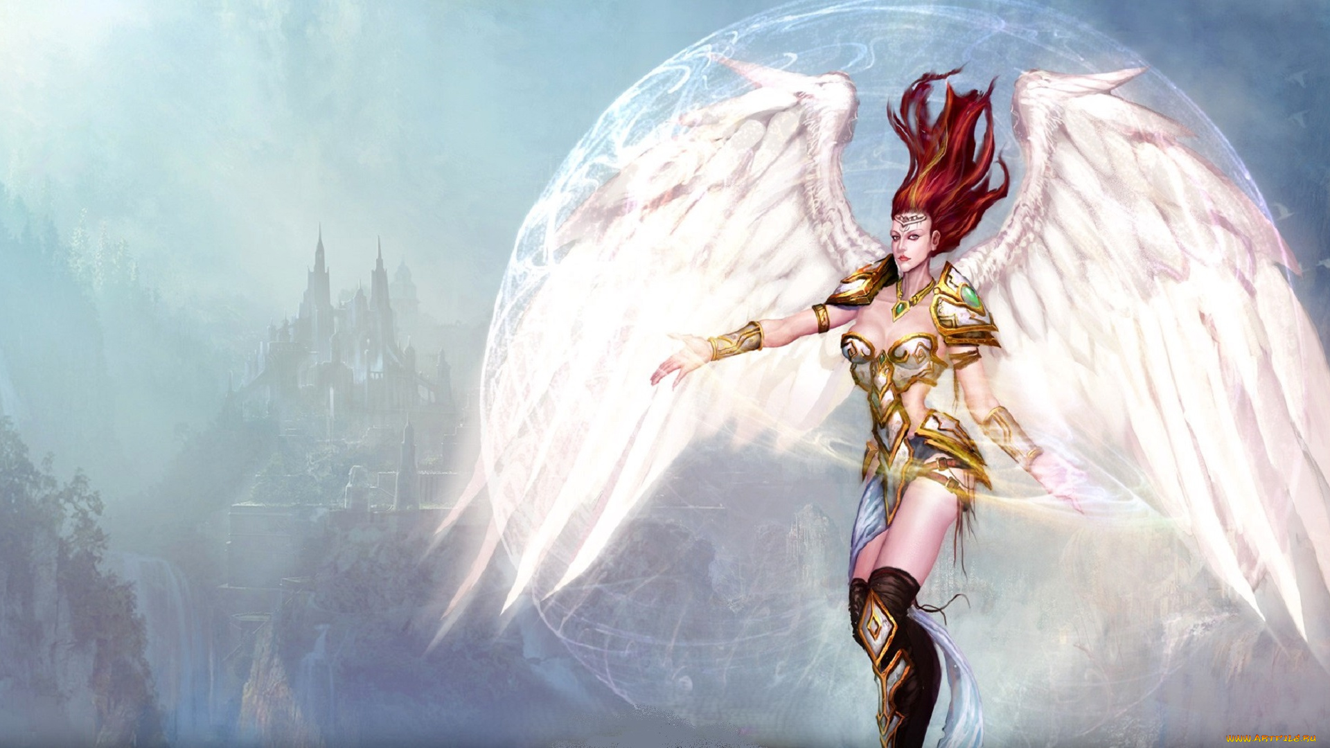 видео, игры, mummy, online, девушка, ангел, крылья, туман