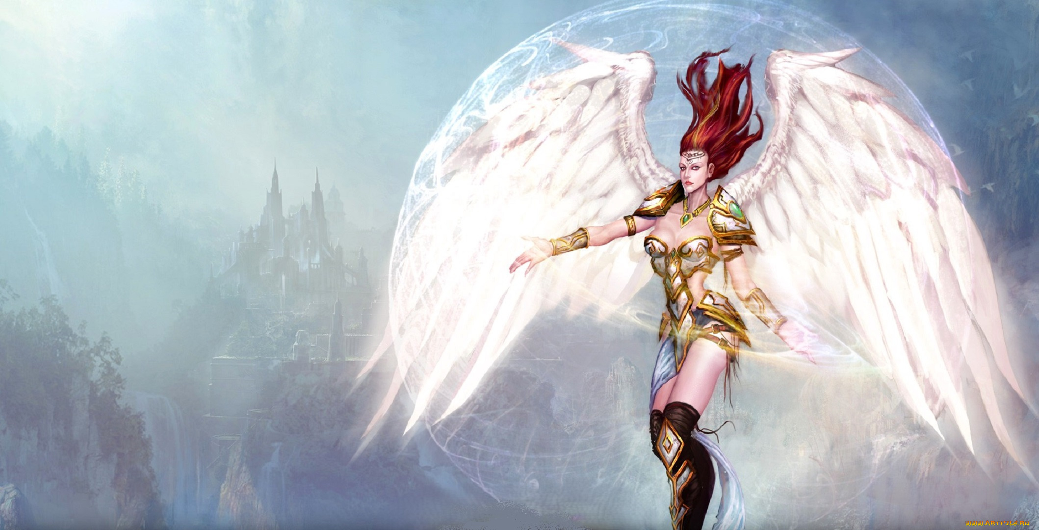 видео, игры, mummy, online, девушка, ангел, крылья, туман