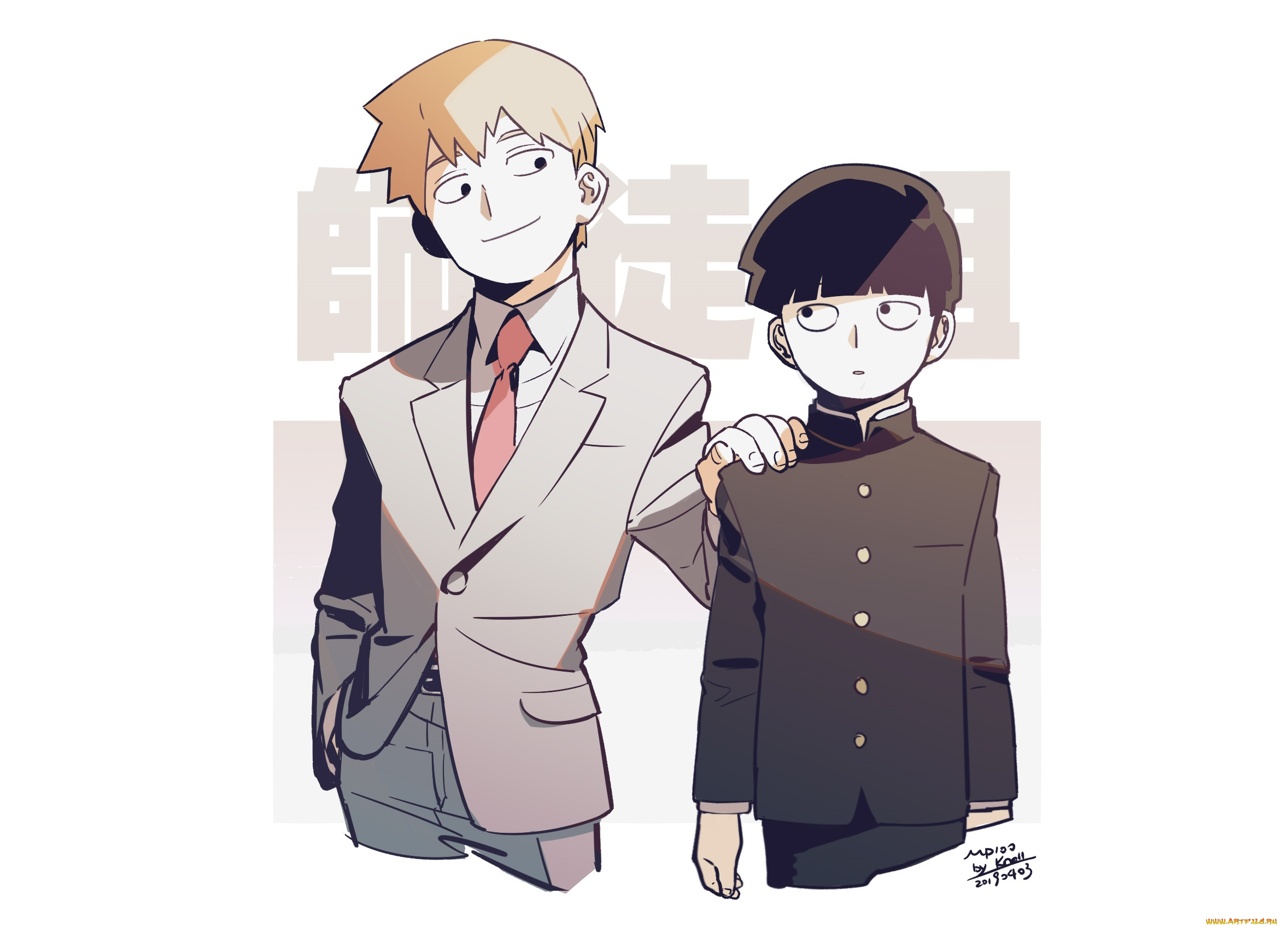 аниме, mob, psycho, 100, парни