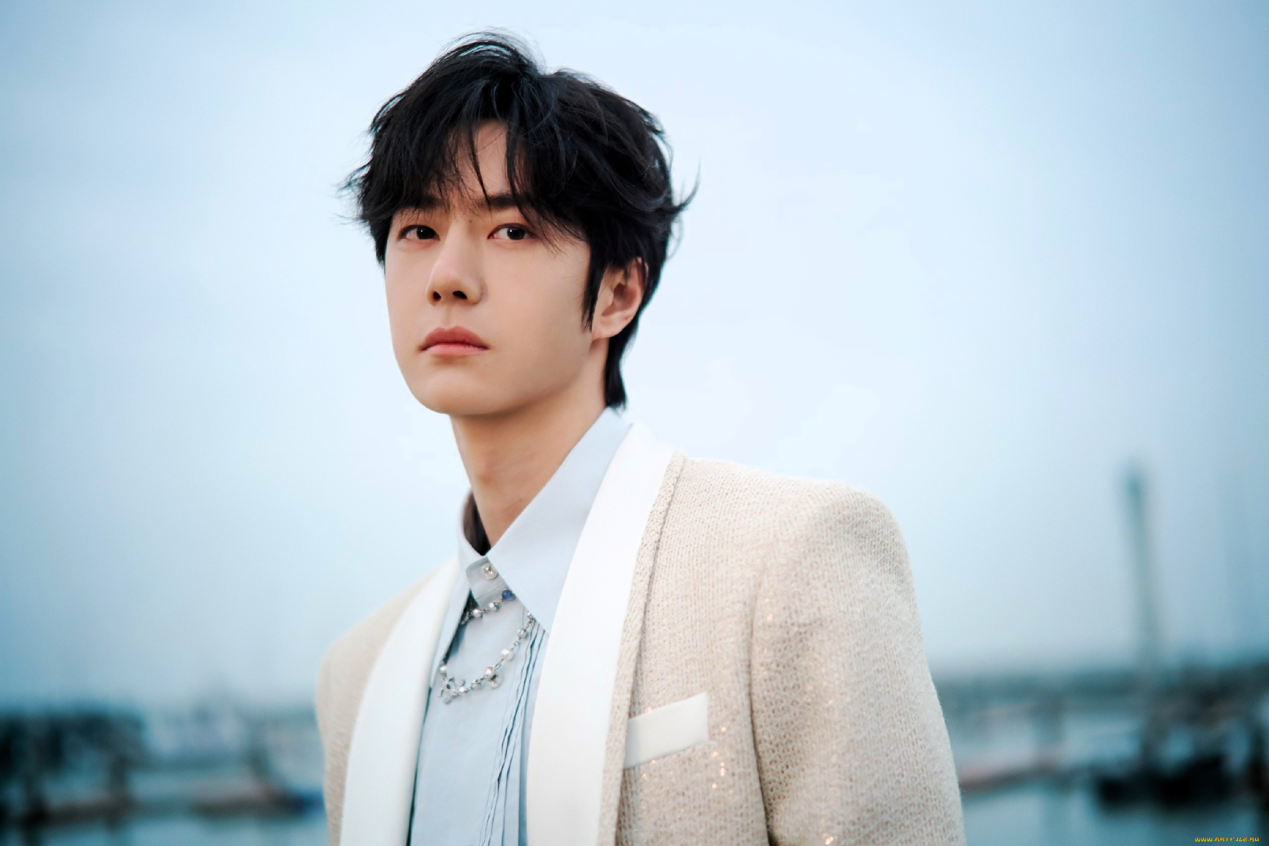 мужчины, wang, yi, bo, актер, пиджак, небо