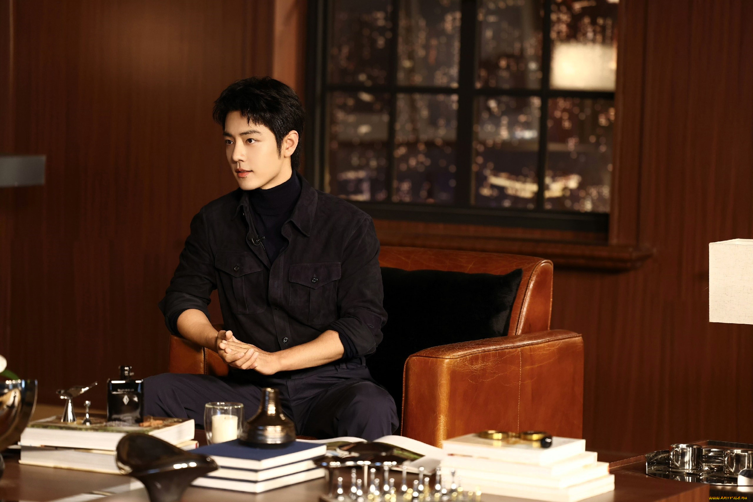 мужчины, xiao, zhan, актер, рубашка, кресло, стол