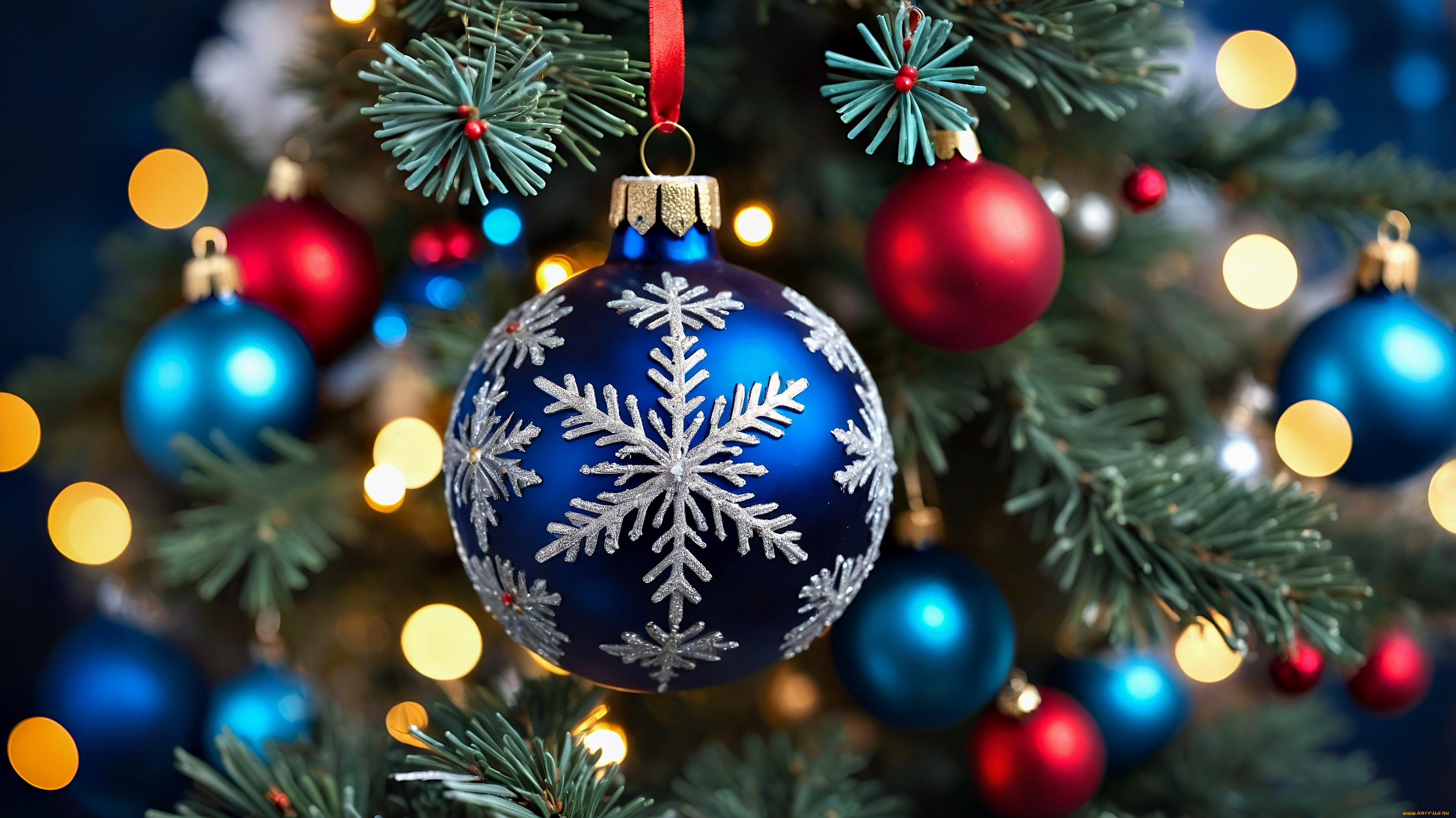праздничные, шары, новогодняя