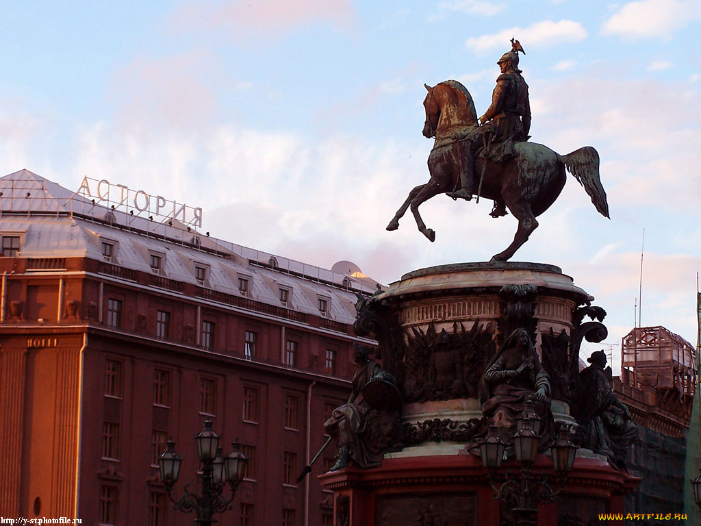 питер, площадь, перед, исакиевским, собором, города, санкт, петербург, петергоф, россия