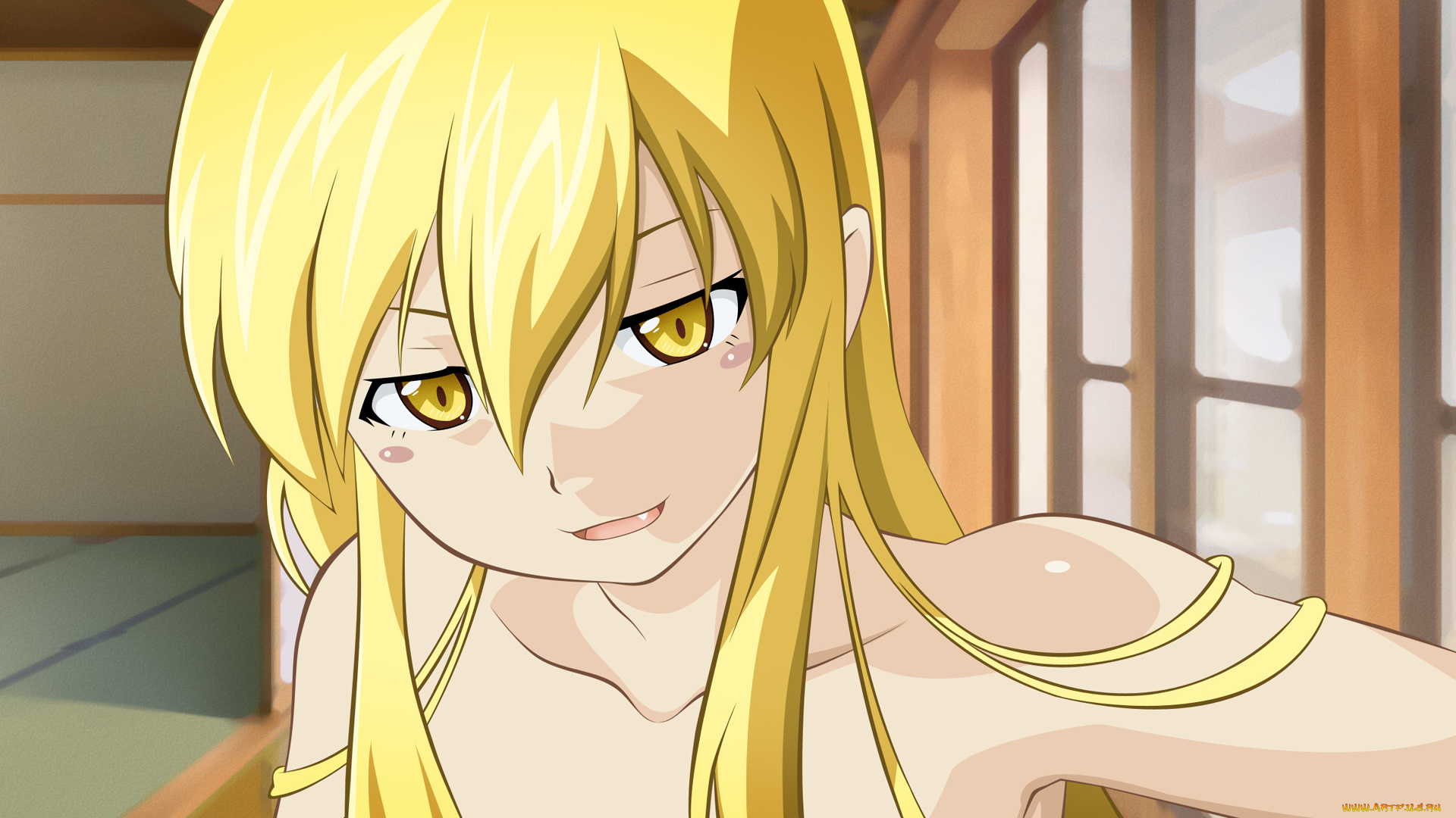 аниме, bakemonogatari, девушка, oshino, shinobu, помещение