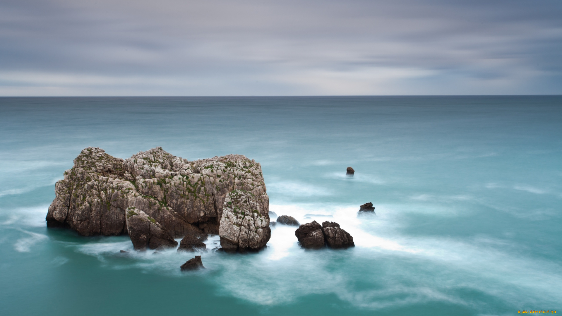природа, моря, океаны, скала, камни, горизонт, море