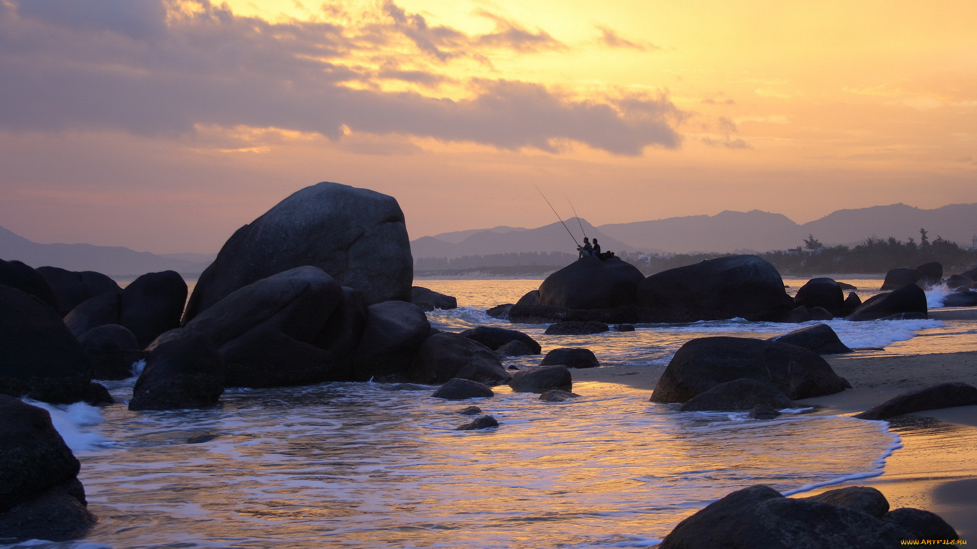 природа, побережье, камни