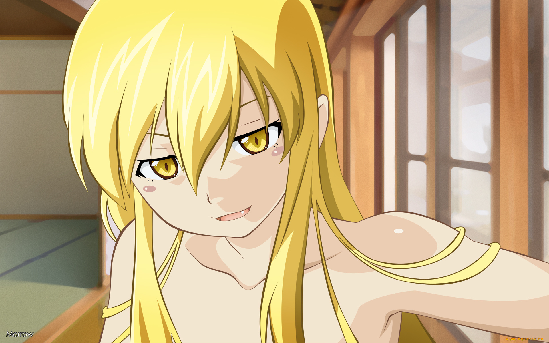 аниме, bakemonogatari, девушка, oshino, shinobu, помещение