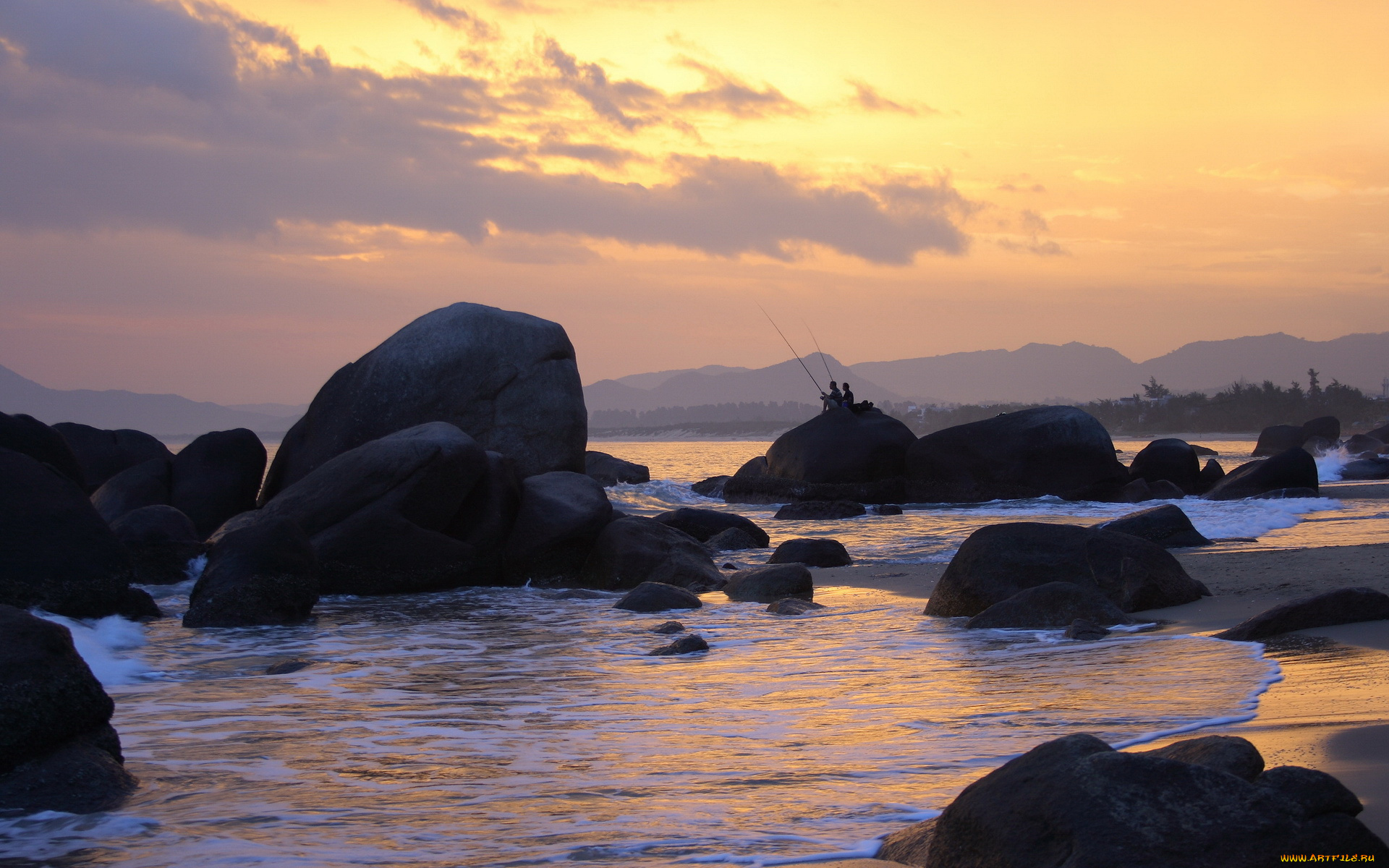 природа, побережье, камни