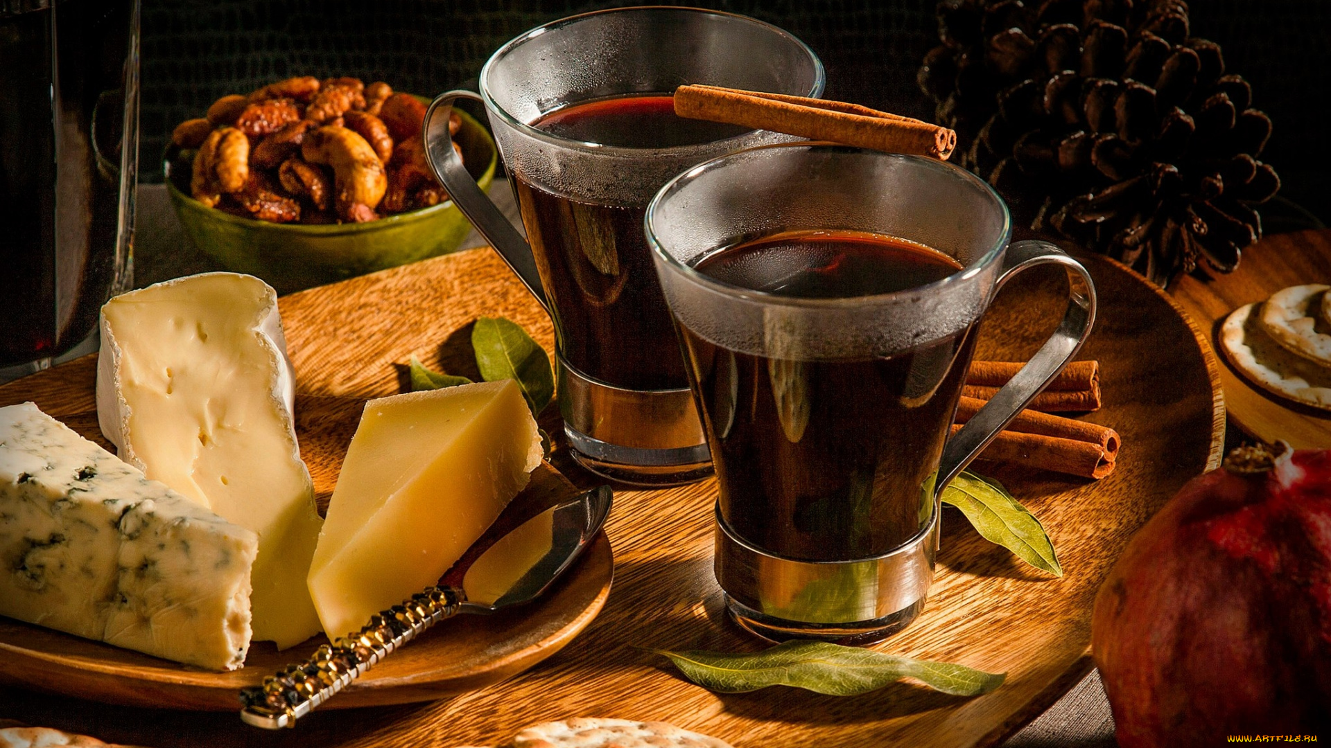 еда, разное, чай, сыр, корица, гранат