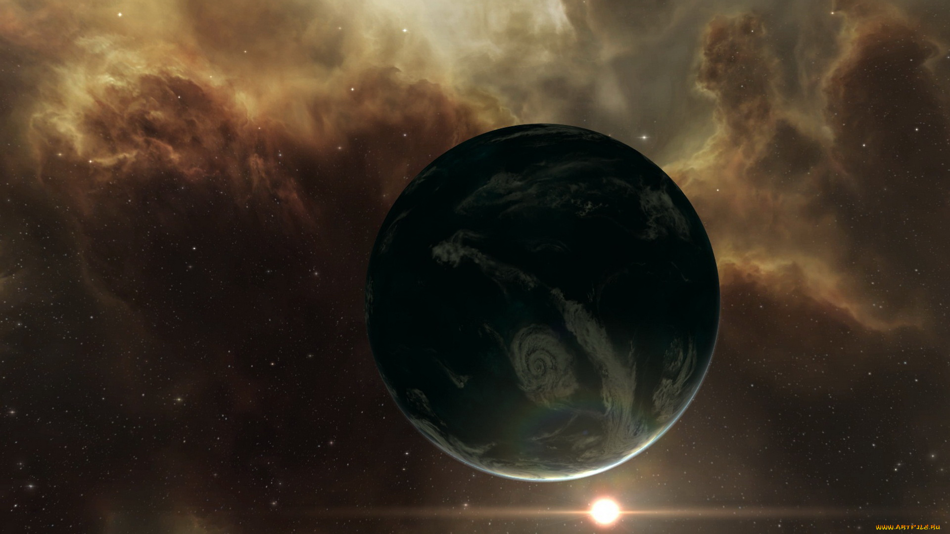 космос, арт, звезды, планеты