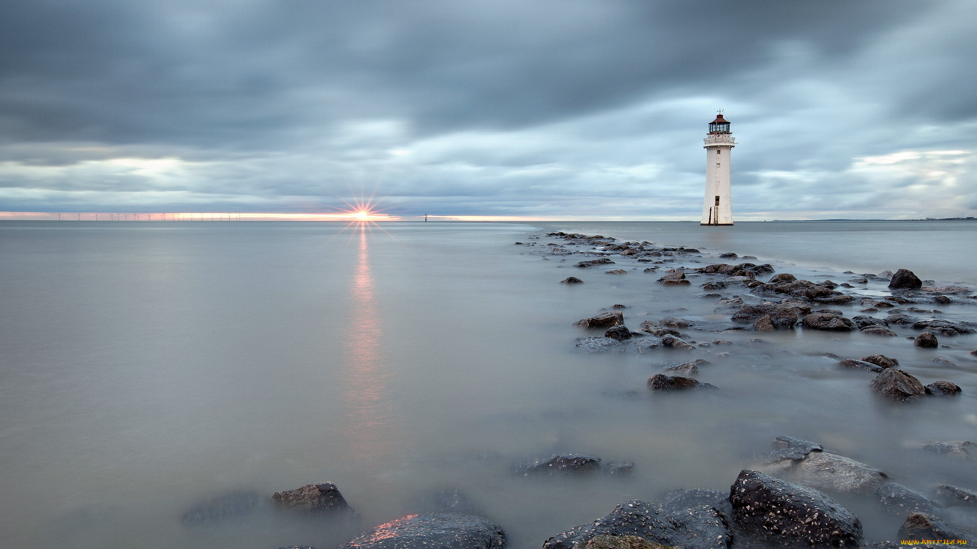природа, маяки, океан, закат, камни, тучи, маяк
