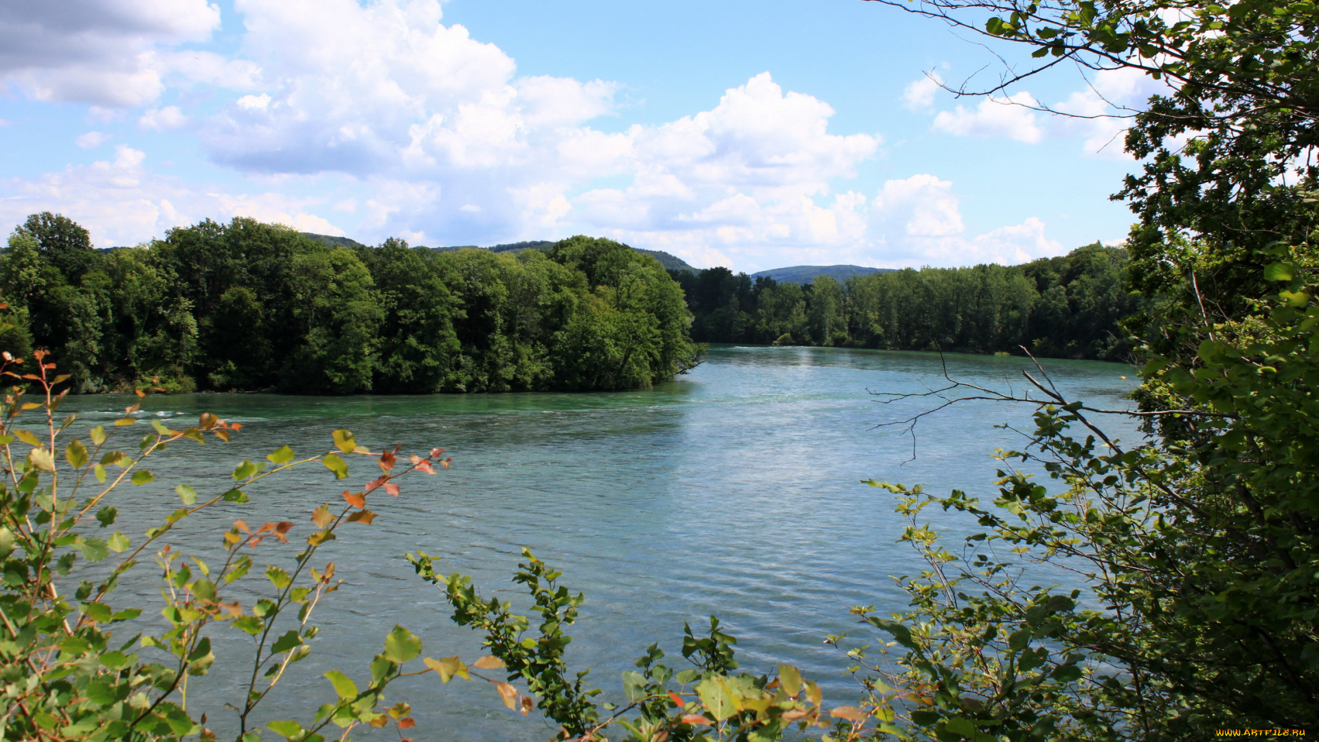 швейцария, ритхайм, природа, реки, озера, лес, река