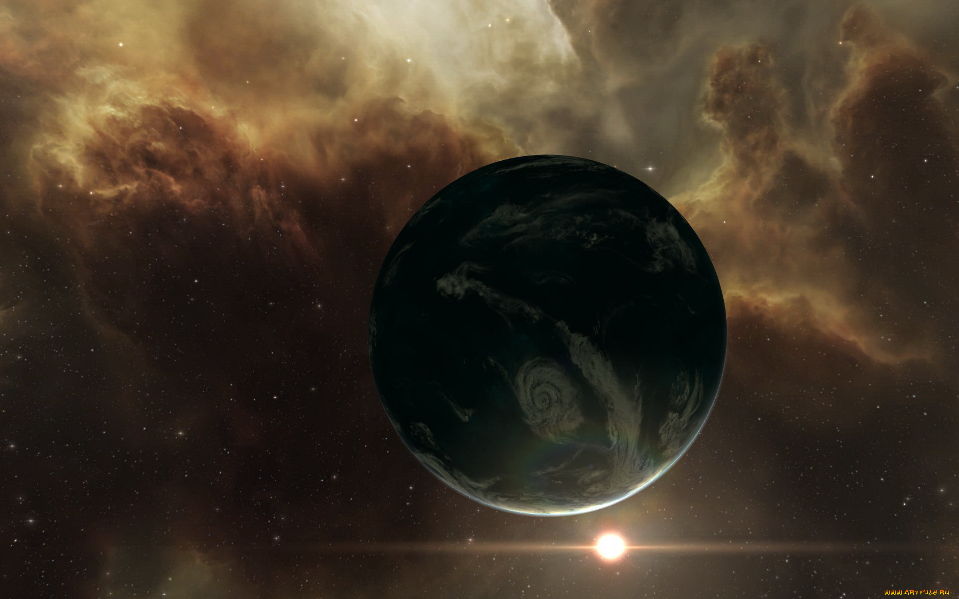 космос, арт, звезды, планеты