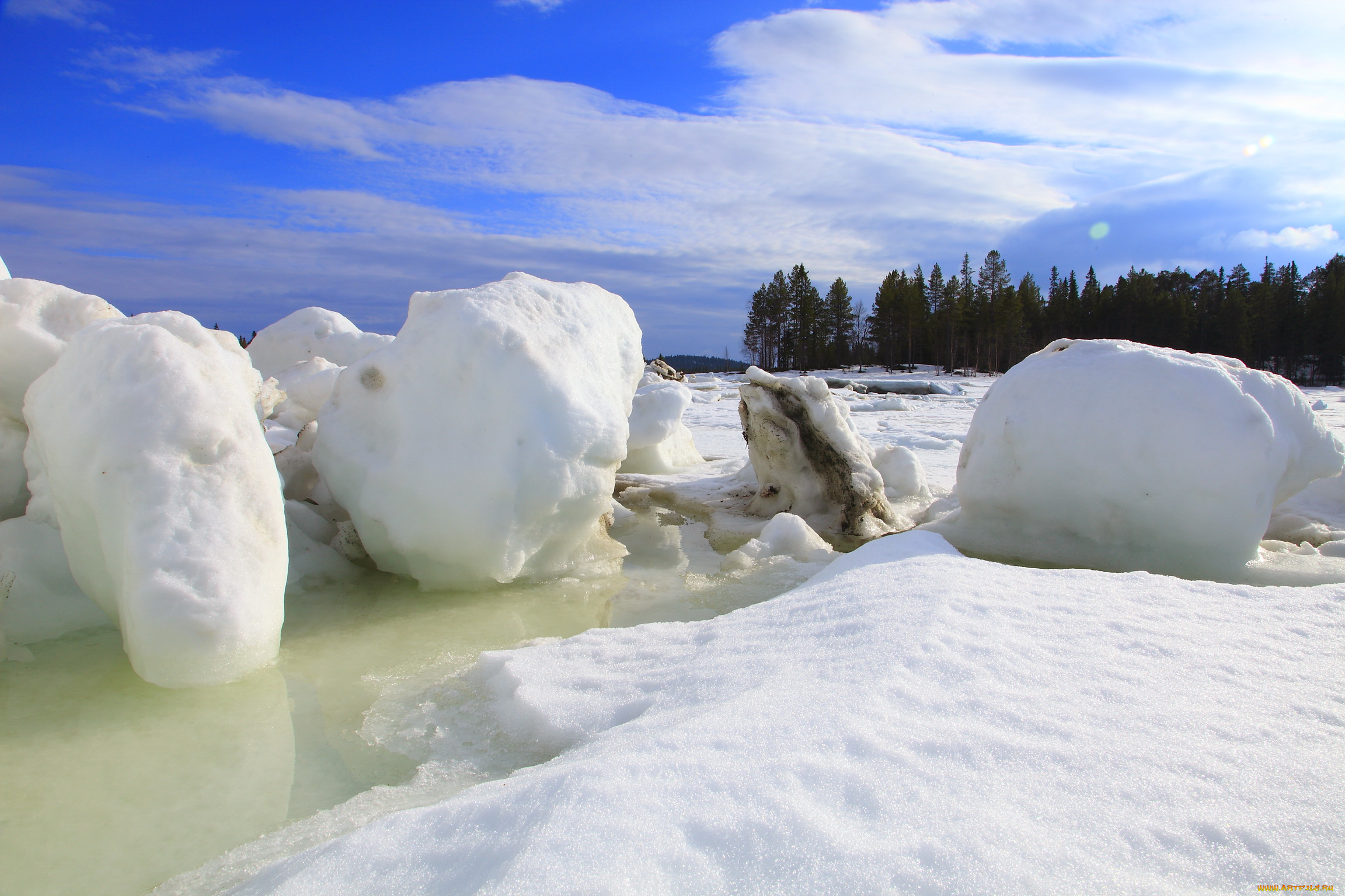 природа, зима, снег