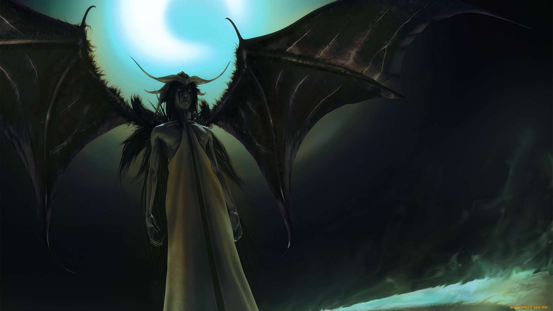 аниме, bleach, ночь, парень