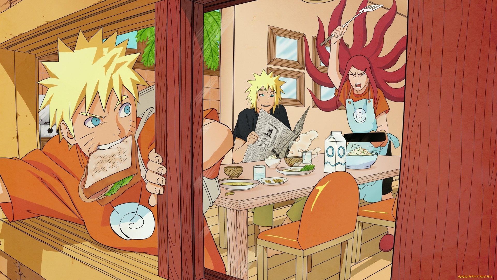 аниме, naruto, четвертый, хокаге, наруто, yondaime, hokage