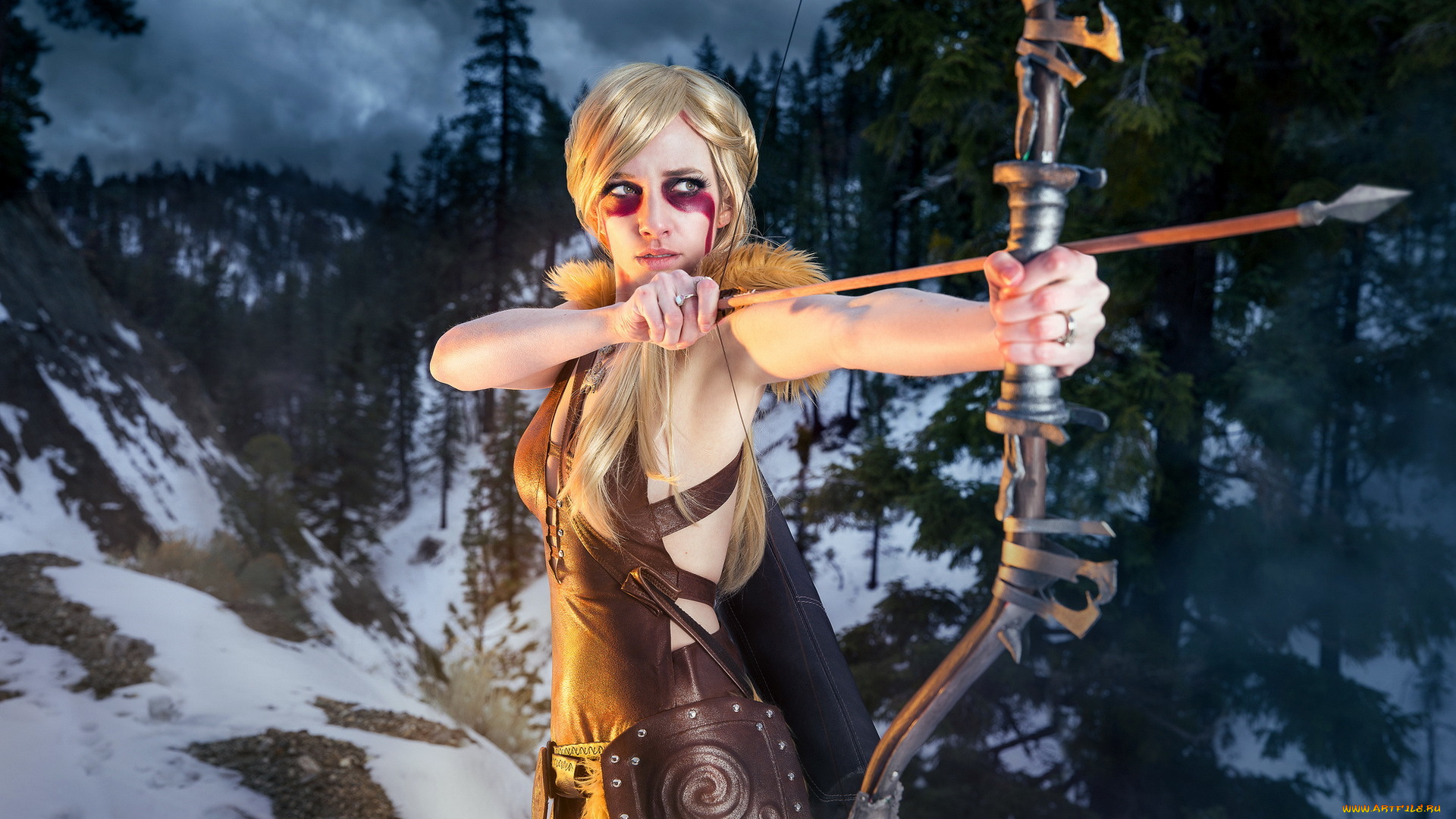 девушки, природа, , стрела, лук, nord, archer, косплей, lyz, brickley