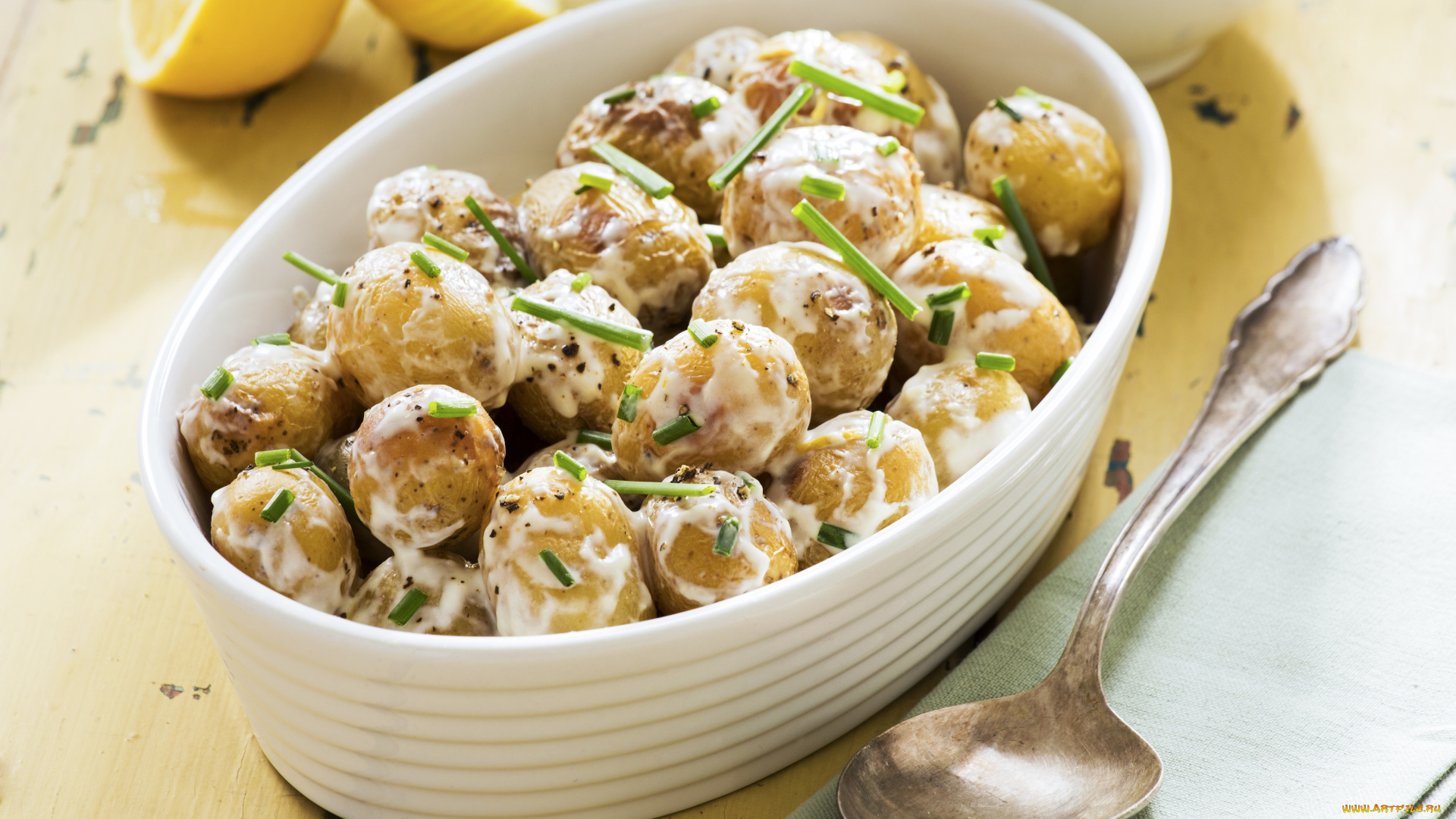 еда, картофель, соус, картошка