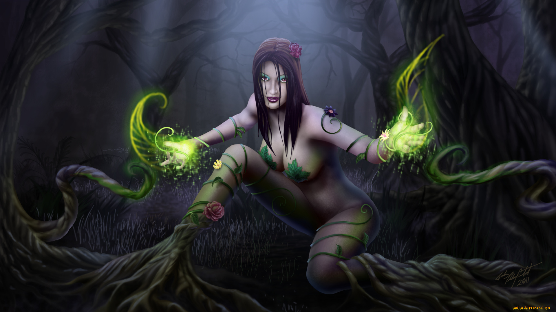 фэнтези, магия, цветы