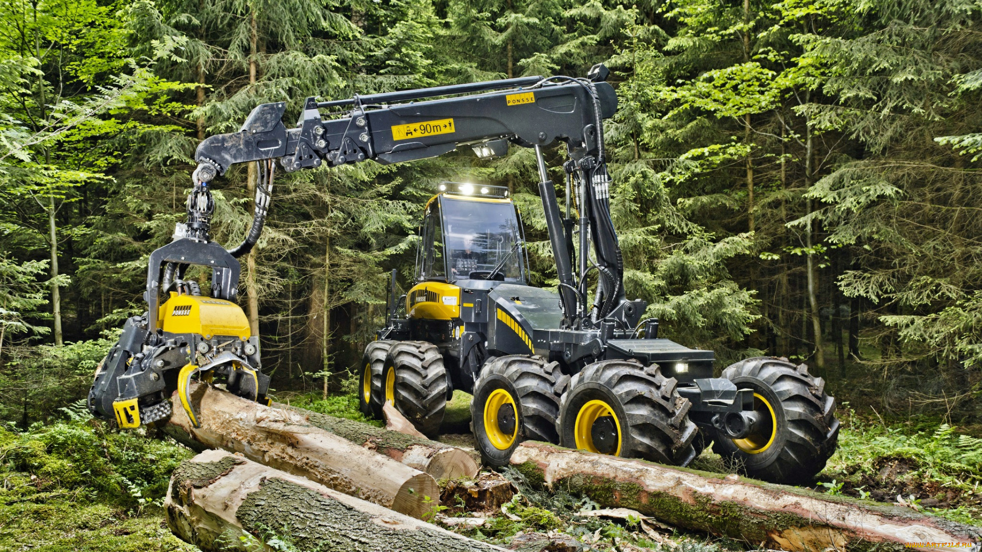 ponsse, bear, harvester, техника, тракторы, лесозаготовка, колесный, трактор, универсальный