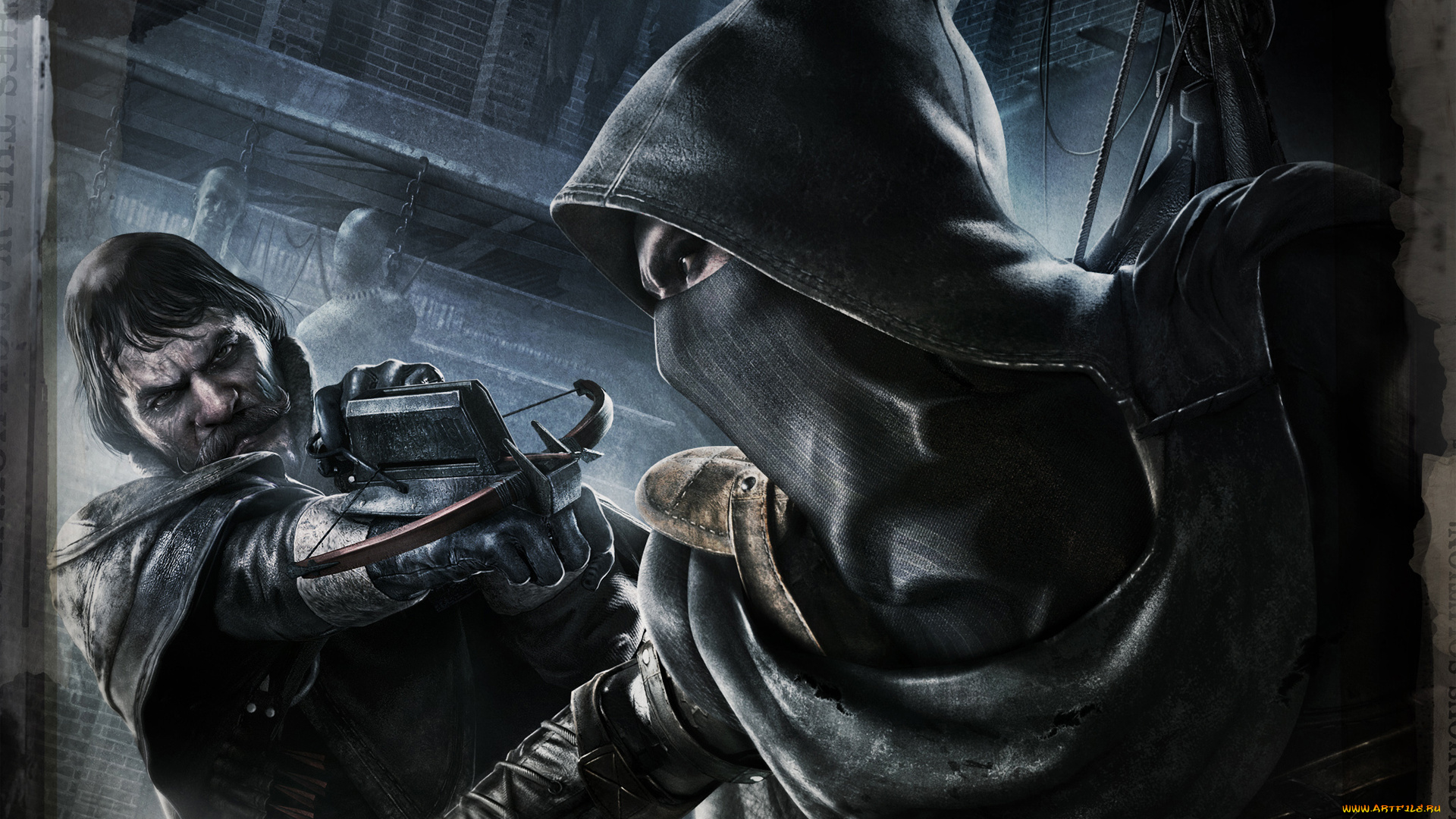 thief, видео, игры, усы, арбалет, генерал, ловец, воров, капюшон, вор, garrett, гаррет, 2014, eidos, interactive, montreal