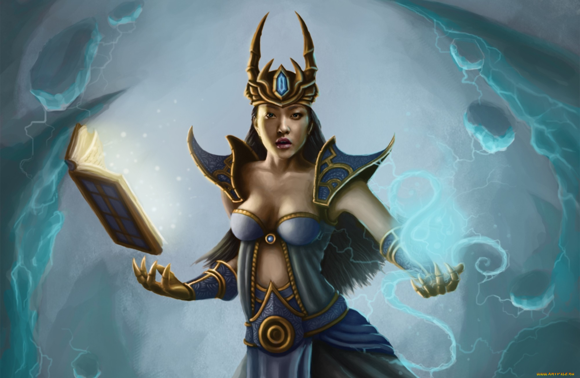 diablo, iii, видео, игры, корона, книга, магия, девушка, маг, wizard, reaper, of, souls, diablo, iii