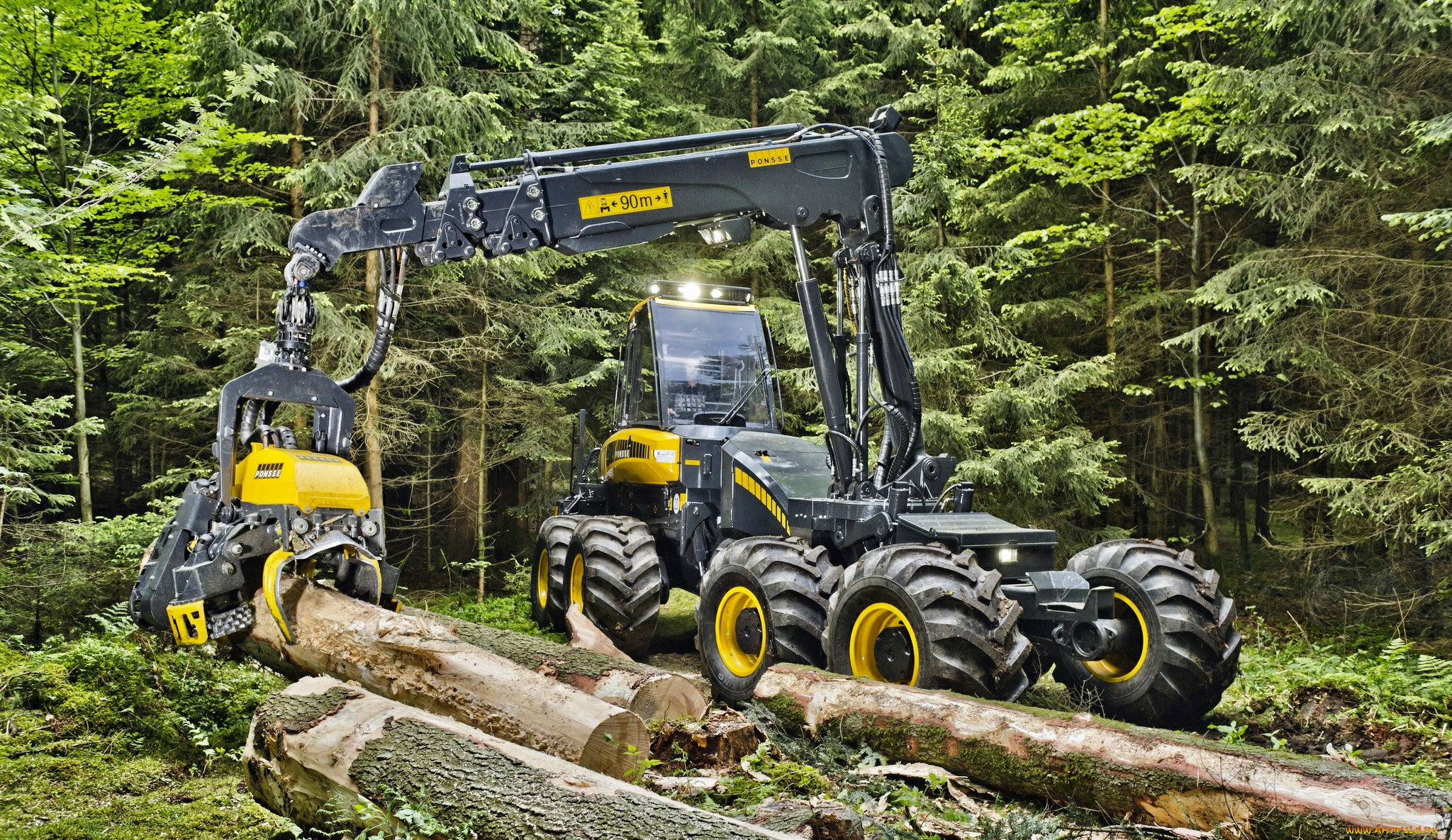 ponsse, bear, harvester, техника, тракторы, лесозаготовка, колесный, трактор, универсальный