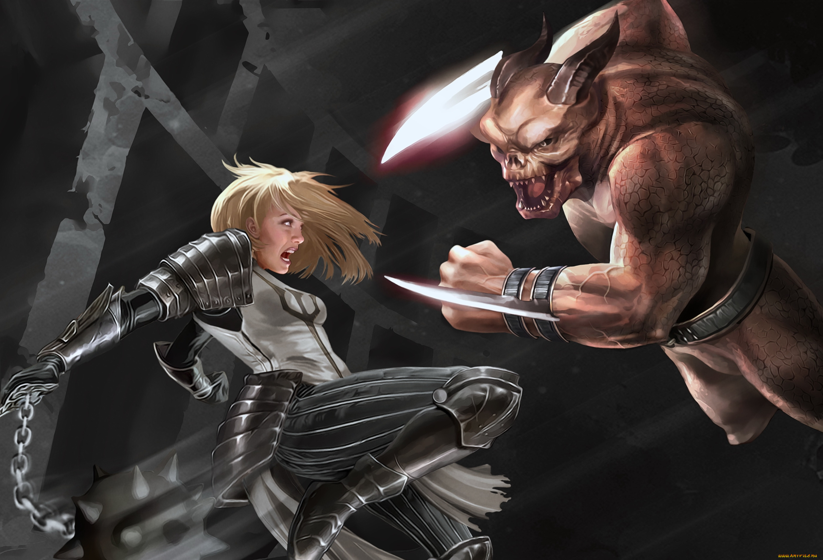 diablo, iii, видео, игры, crusader, diablo, 3, движение, оружие, монстр, битва, девушка