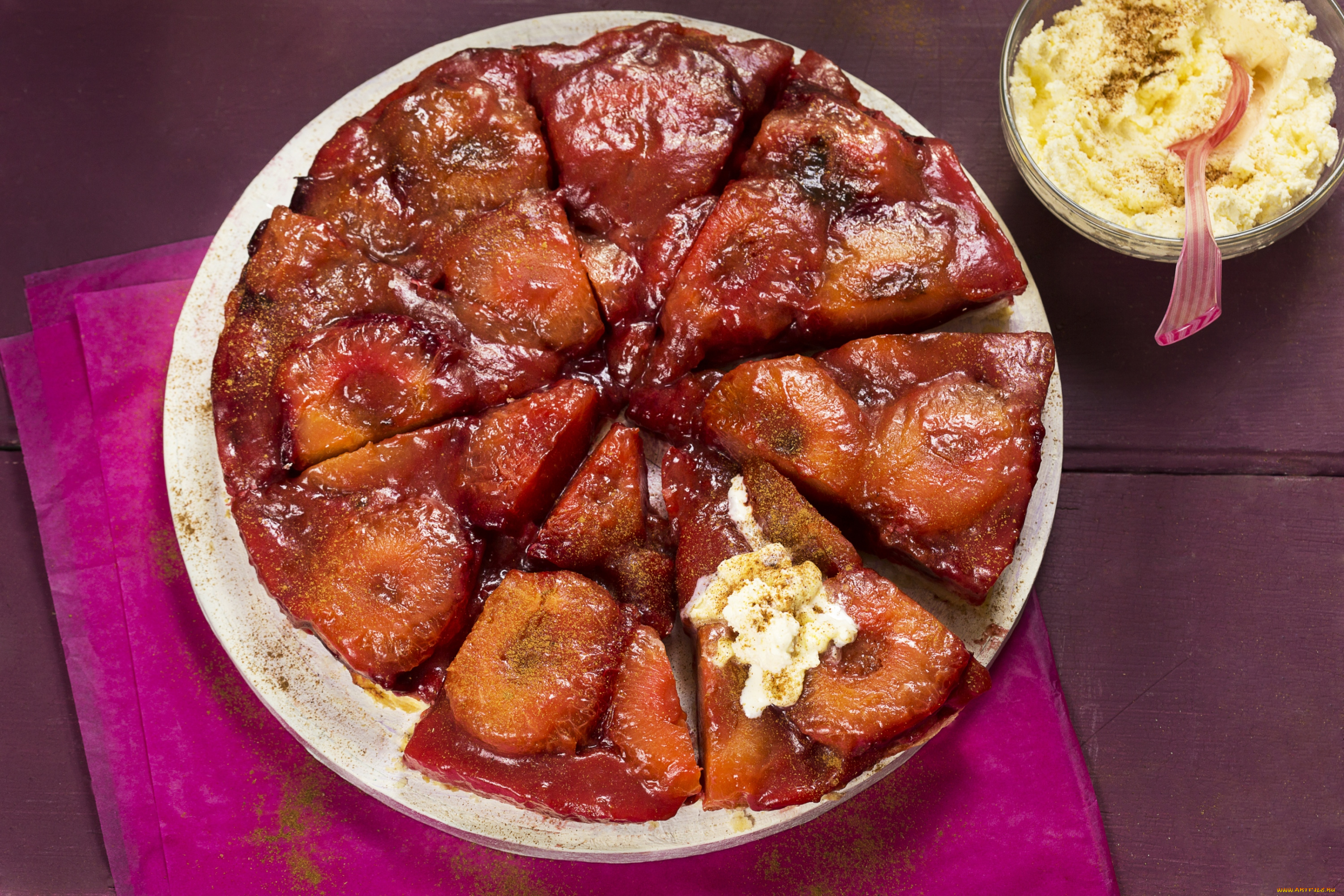 еда, пироги, сливовый, пирог