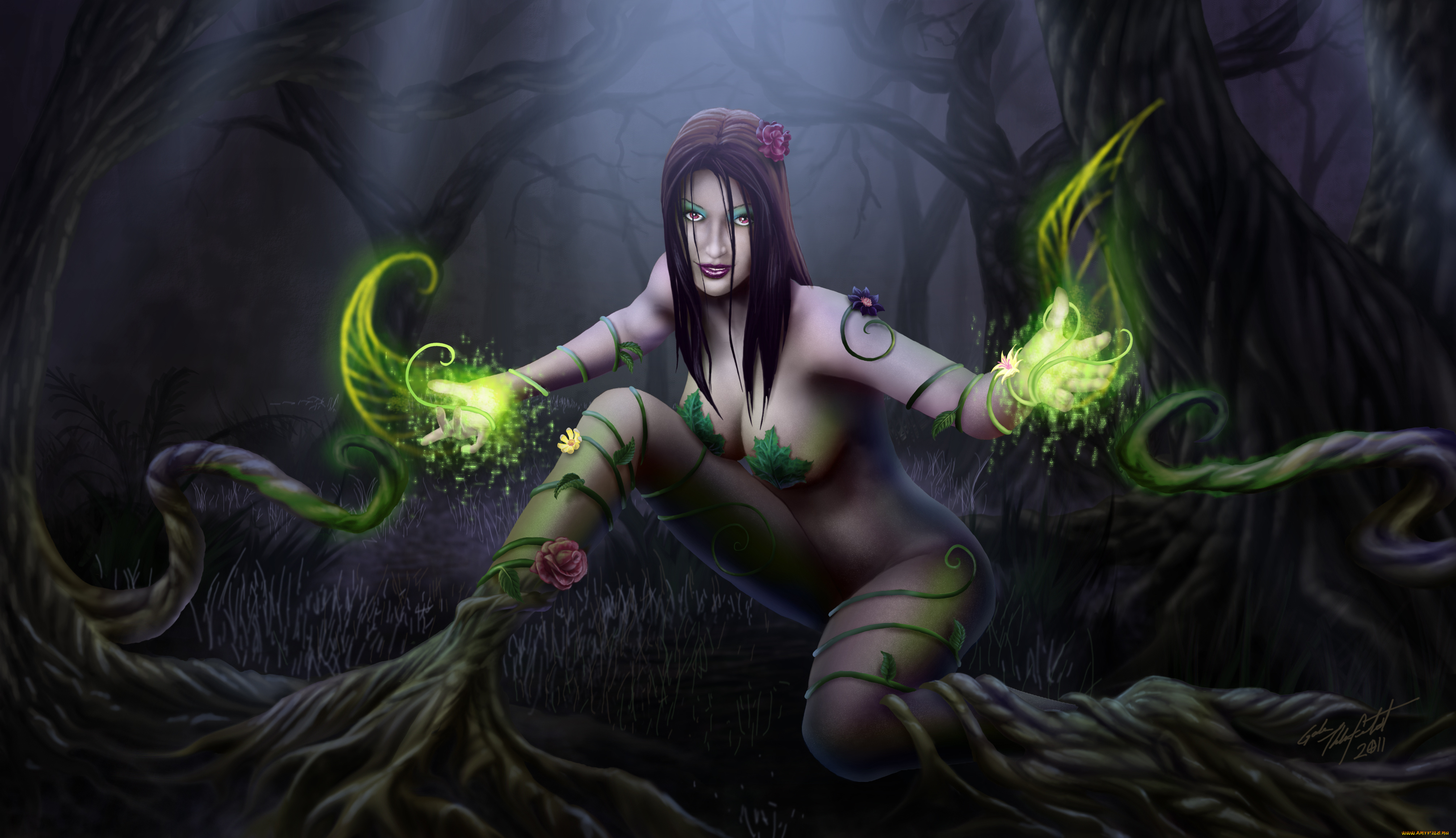 фэнтези, магия, цветы