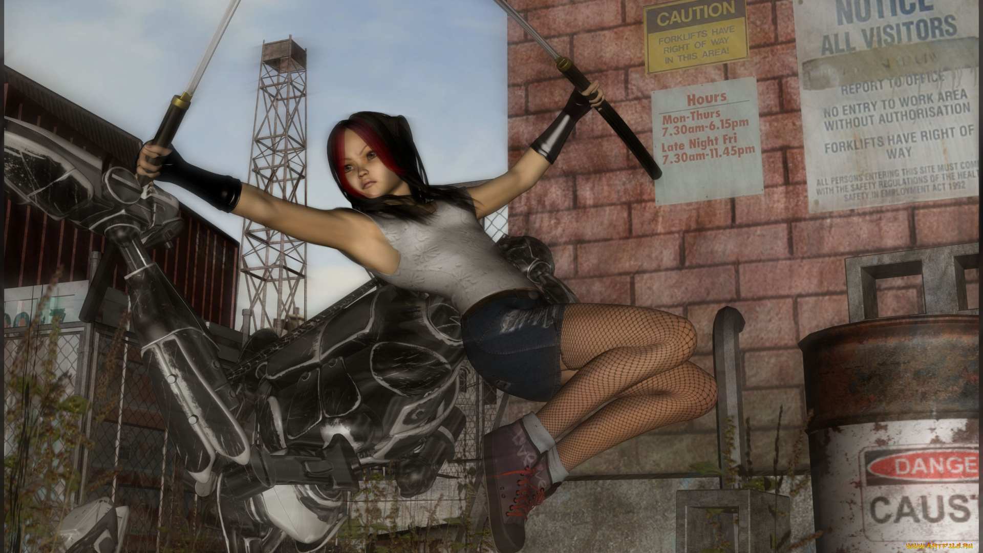 3д, графика, фантазия, , fantasy, девушка, взгляд, фон, оружие