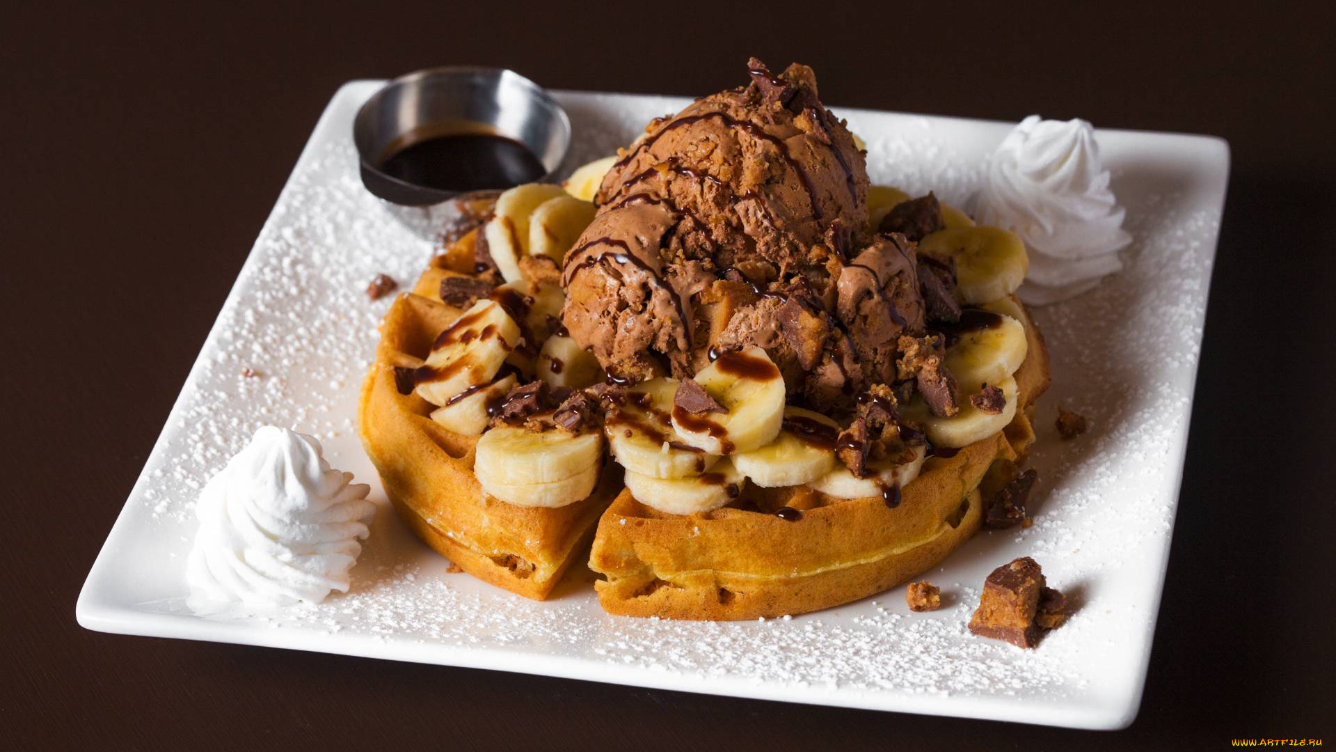 еда, мороженое, , десерты, сливки, банан