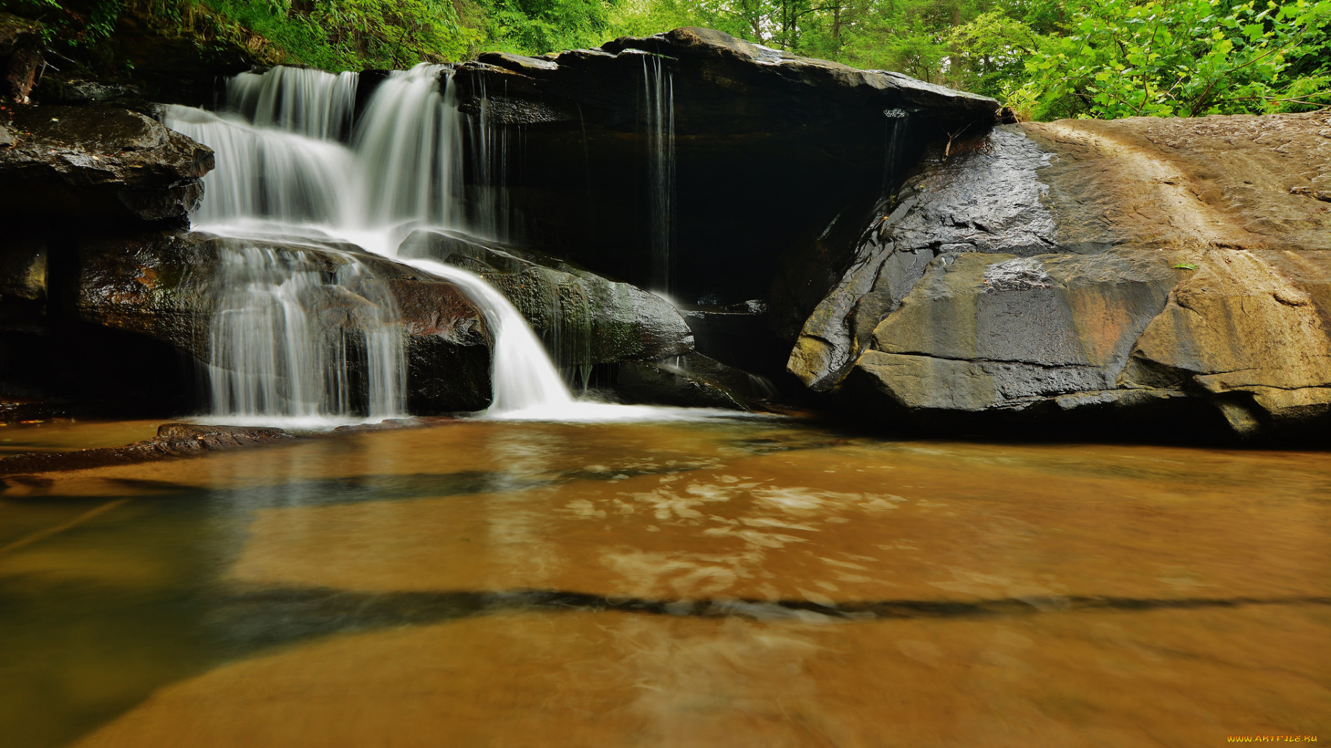 природа, водопады, stream, rocks, waterfall, поток, камни, водопад, water, river, вода, река