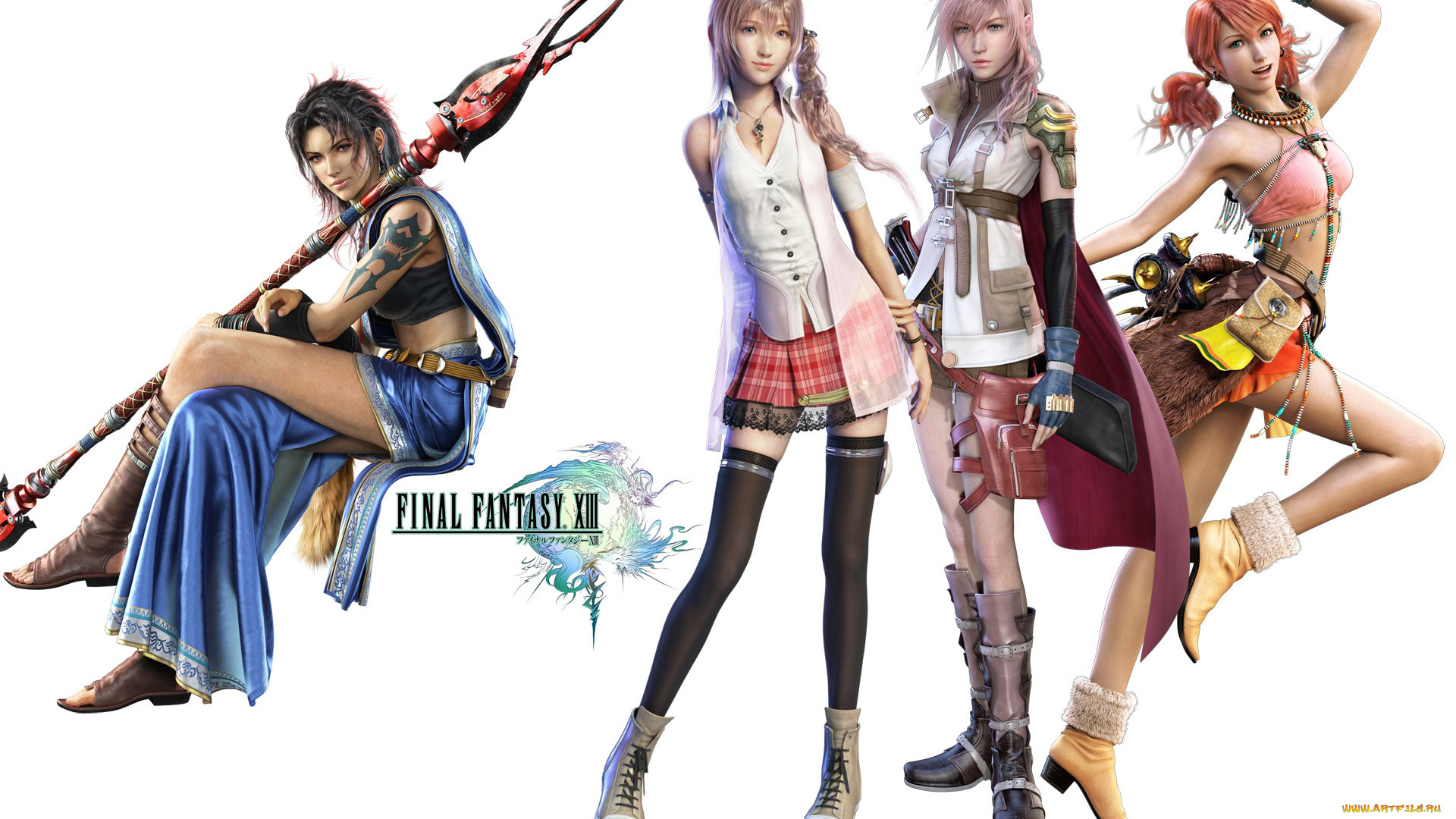 видео, игры, final, fantasy, xiii, девушки, фон, взгляд