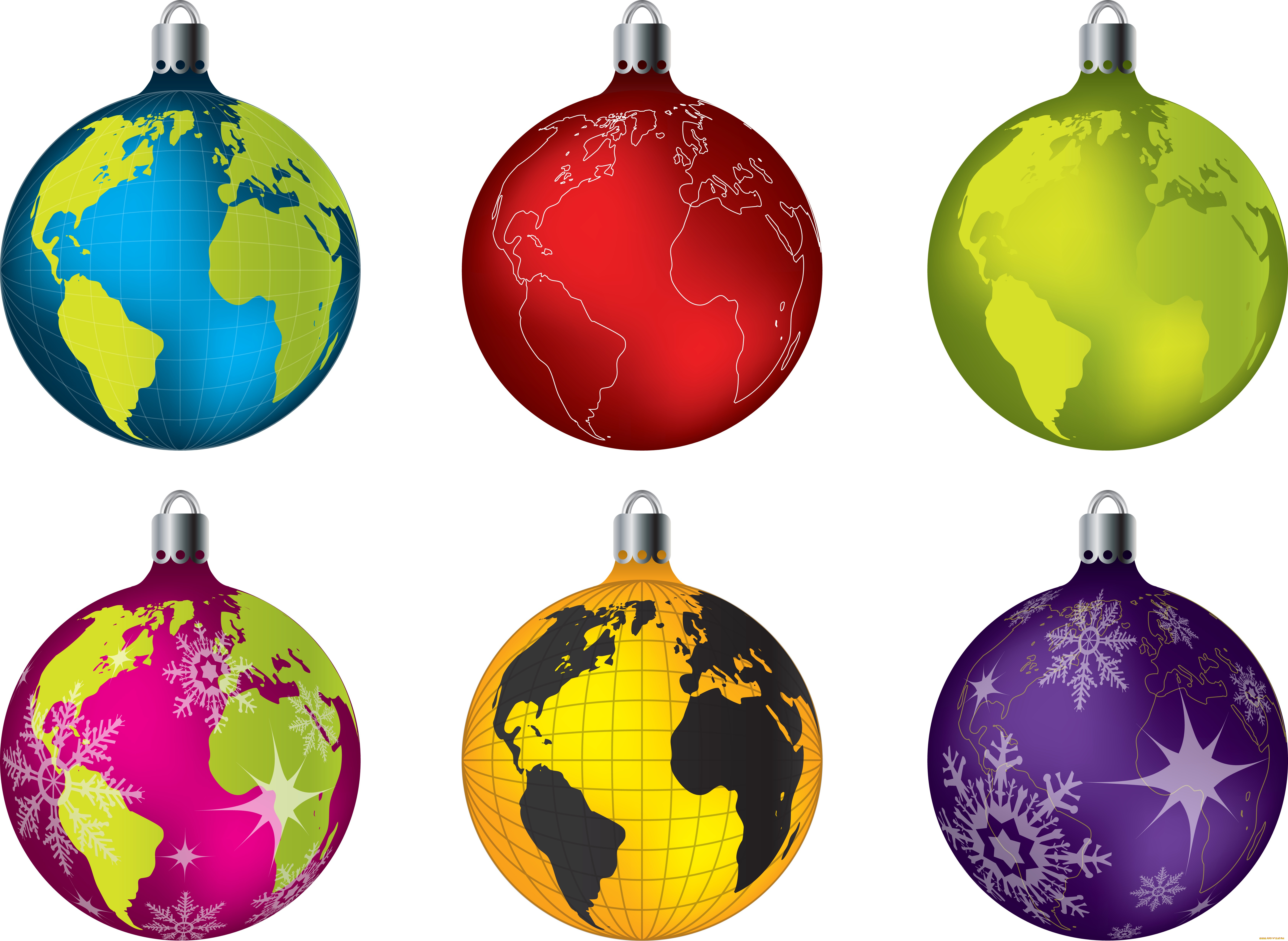 праздничные, векторная, графика, , новый, год, шары