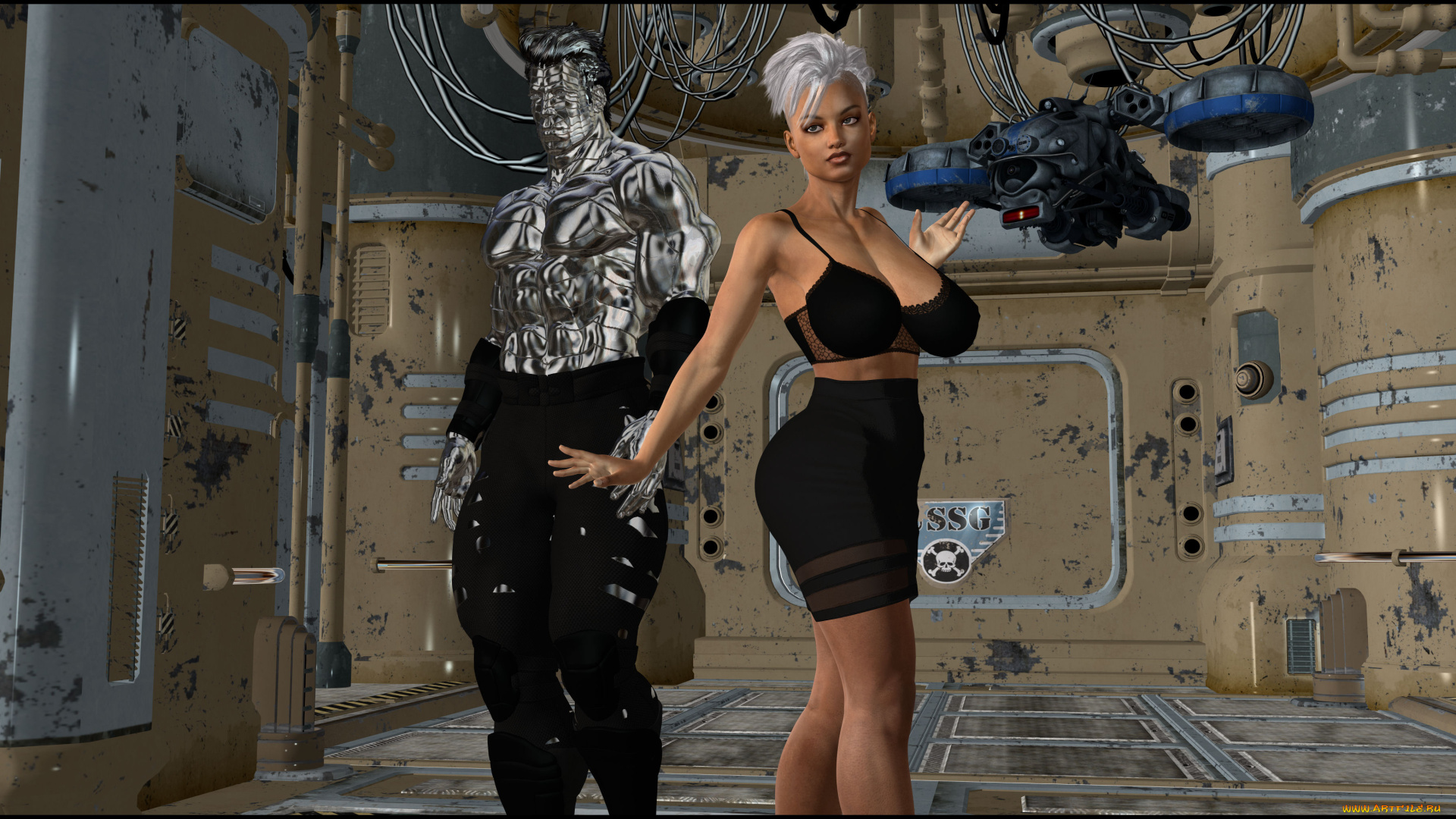 3д, графика, фантазия, , fantasy, девушка, андроид, фон, взгляд