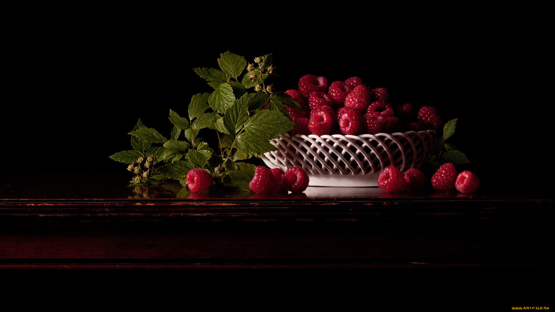 еда, малина, фон, корзинка
