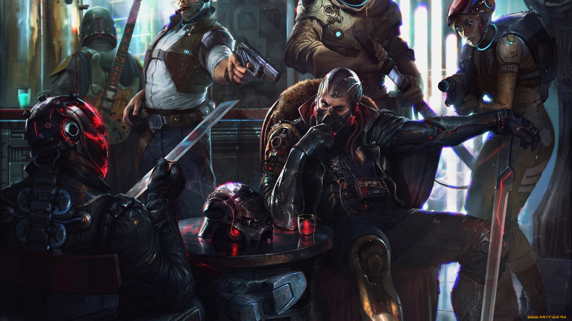 фэнтези, _star, wars, denys, tsiperko, star, wars, challenge, cyberpunk, bikers, денис, циперко, звездные, войны, киберпанк, байкеры, арт