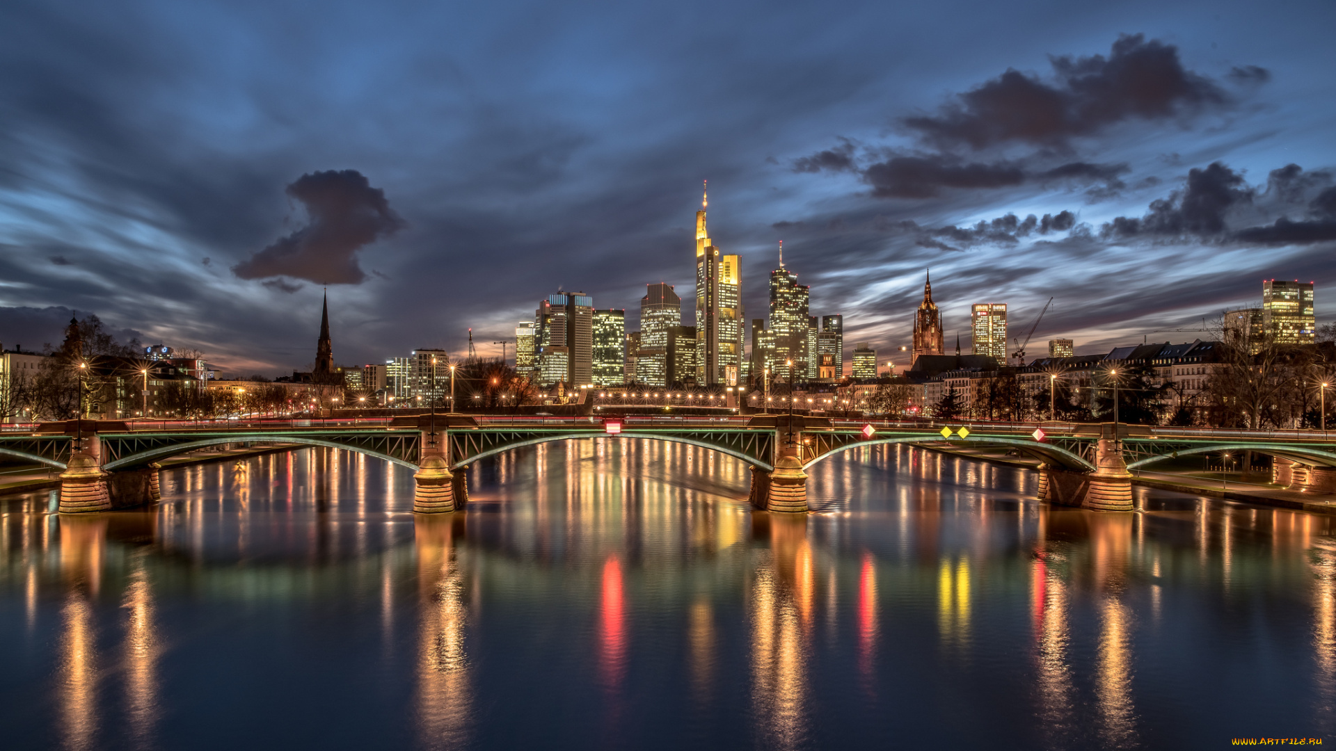 frankfurt, , germany, города, франкфурт-на-майне, , германия, мост, река